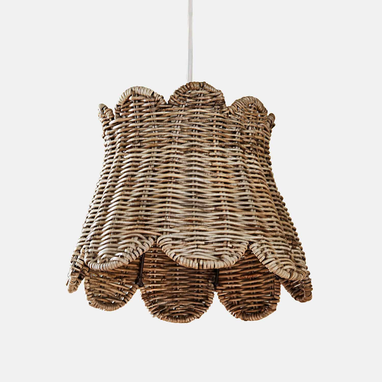 Suspension en rotin tressé couleur brun naturel, abat-jour décoratif pour éclairage intérieur