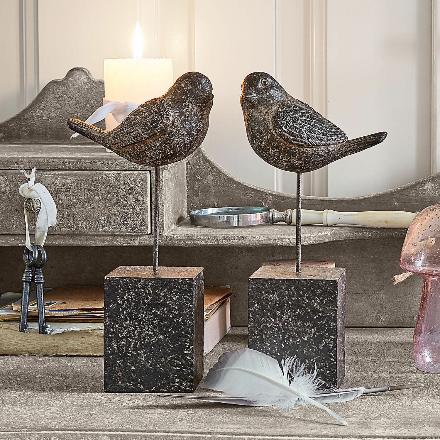 Lot de 2 oiseaux décoratifs Juxivel