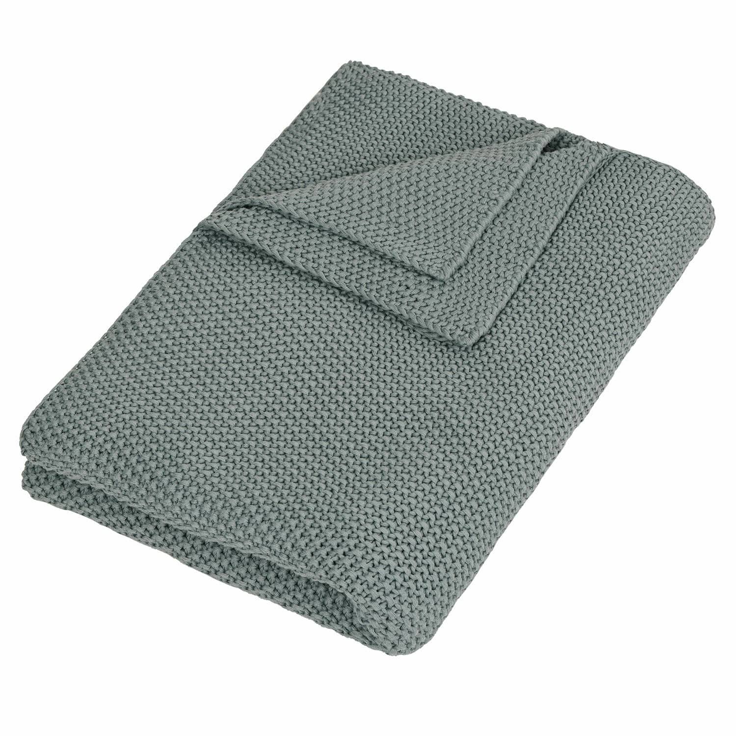 Plaid Ancy Plaid gris doux en maille épaisse, parfait pour la décoration et la chaleur intérieure