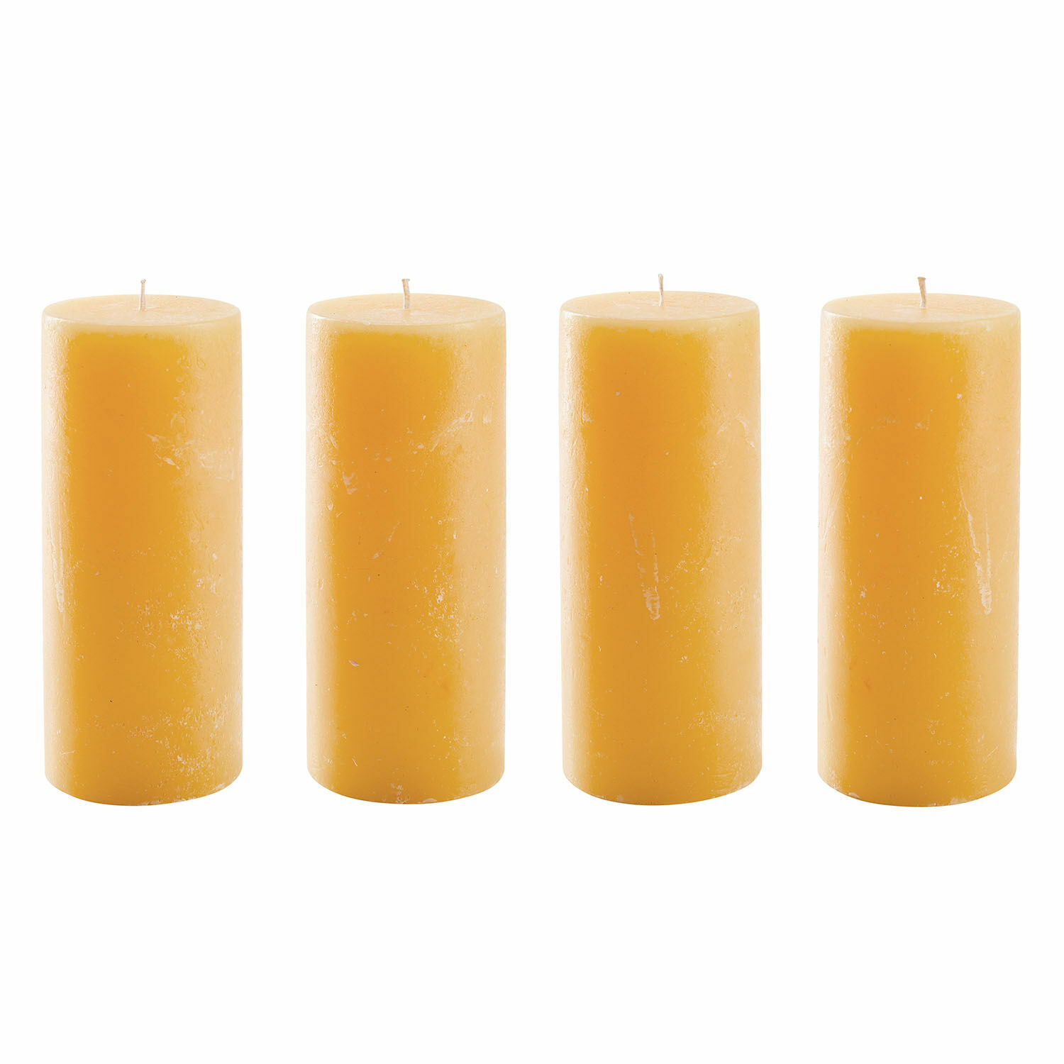 jaune Lot de 4 bougies jaunes en cire, décoration intérieure, bougies décoratives pour maison
