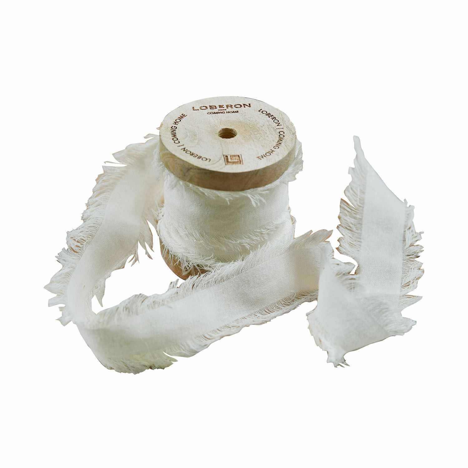 blanc Ruban décoratif blanc Celoria en coton sur bobine en bois pour loisirs créatifs et décoration