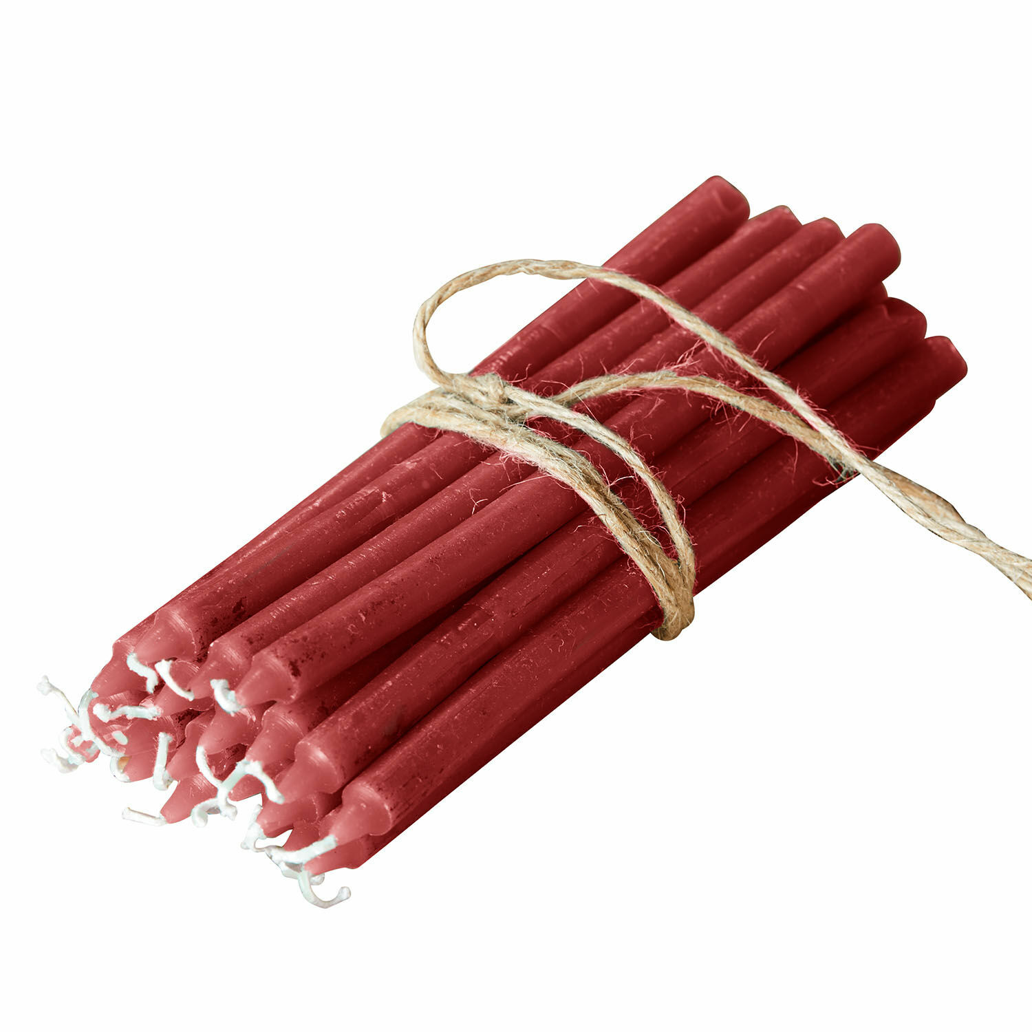 Lot de 20 bougies rouges en cire liées par une corde, décoration et éclairage d'intérieur