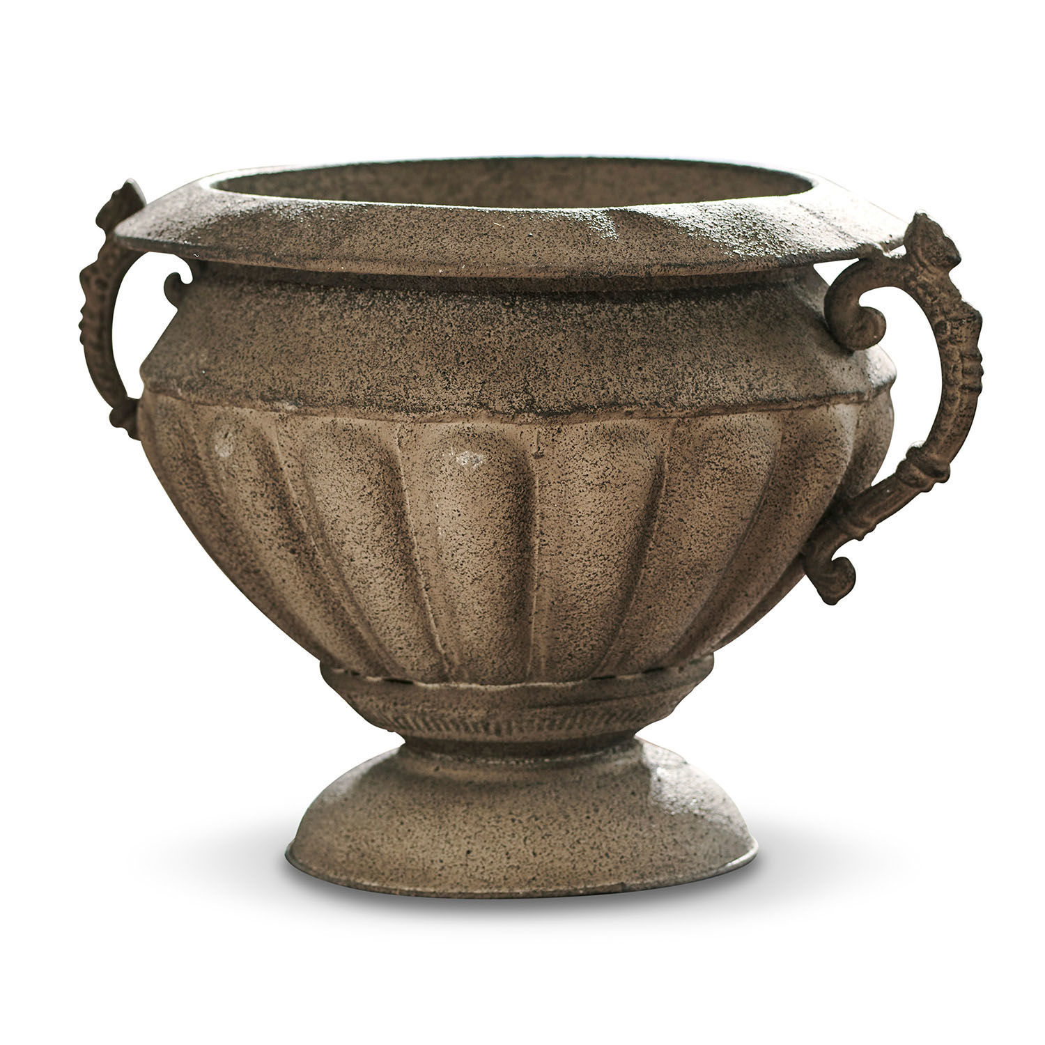 Amphore Acheville Jardinière décorative en béton gris avec poignées, parfaite pour jardin et décoration