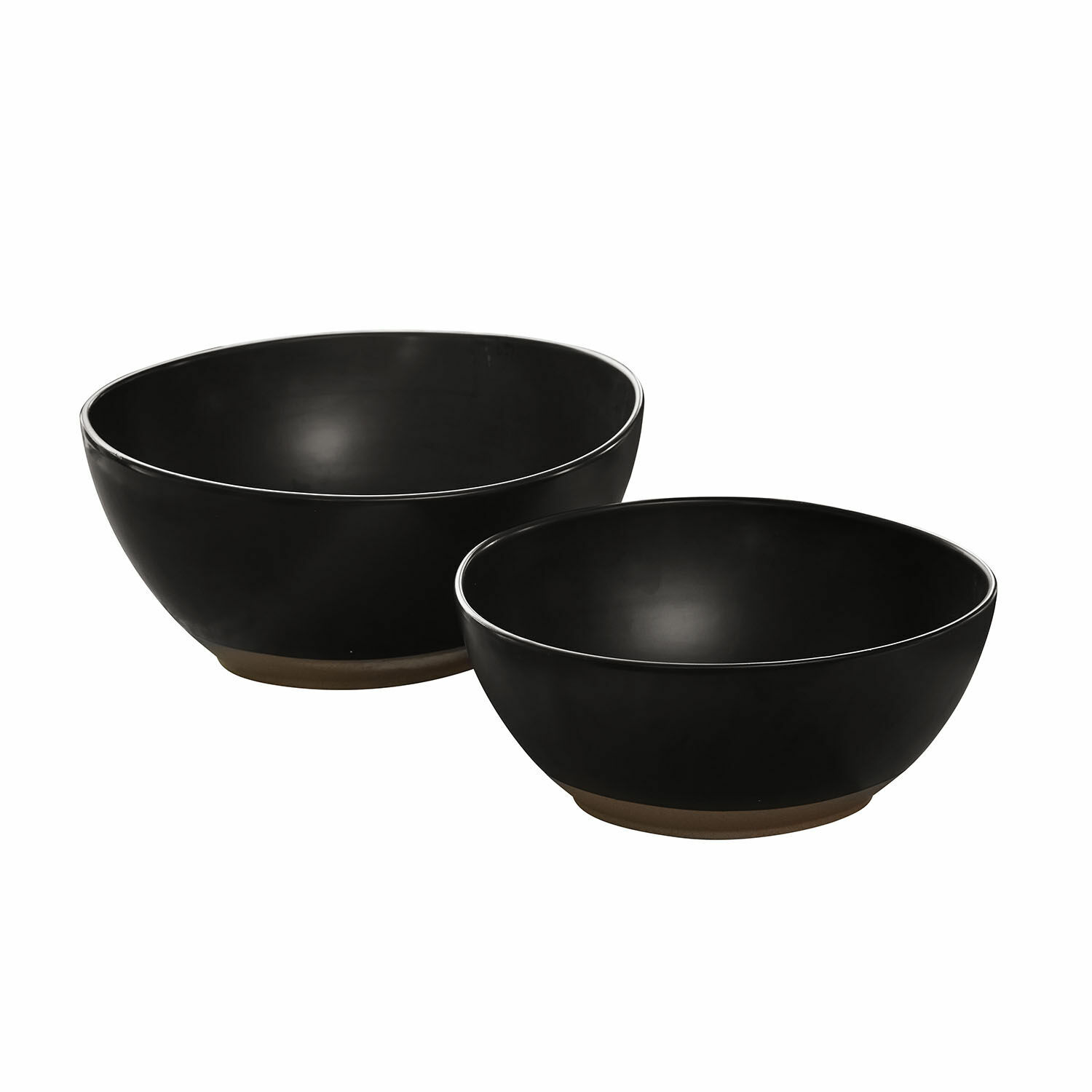 noir Ensemble de deux bols à salade noirs en céramique Biarritz, vaisselle pratique pour cuisine