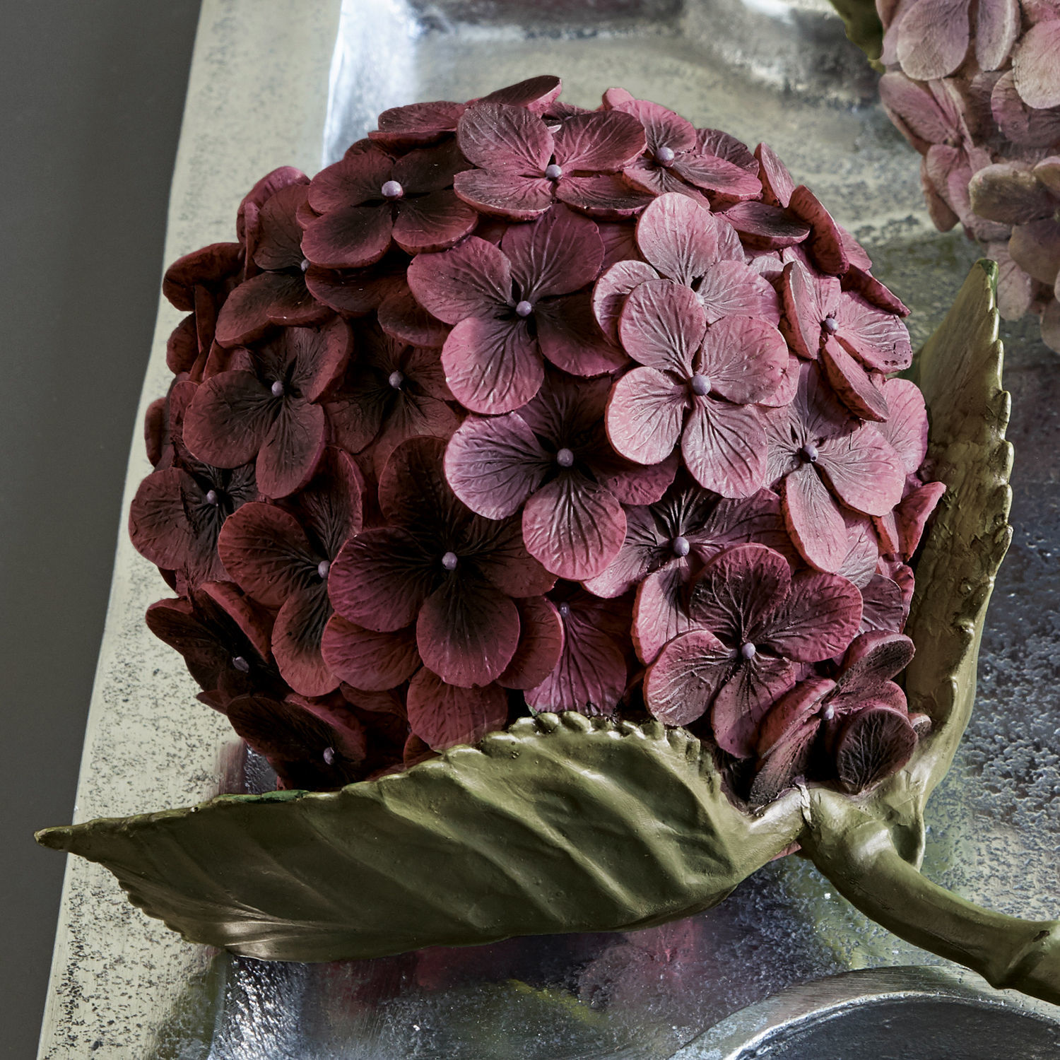 Lot de 2 fleurs décoratives Hortensie