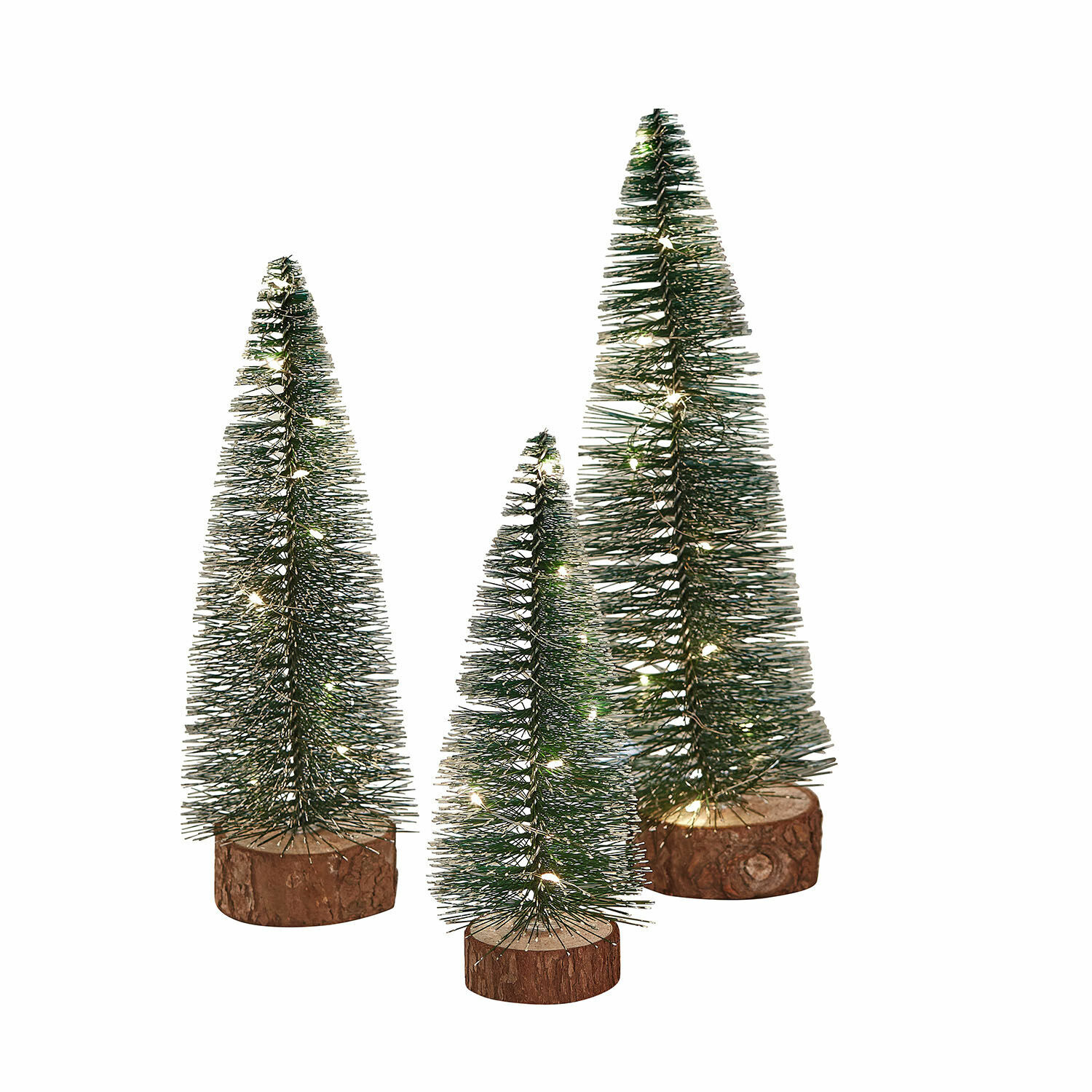 Lot de 3 sapins décoratifs à LED Thalindra