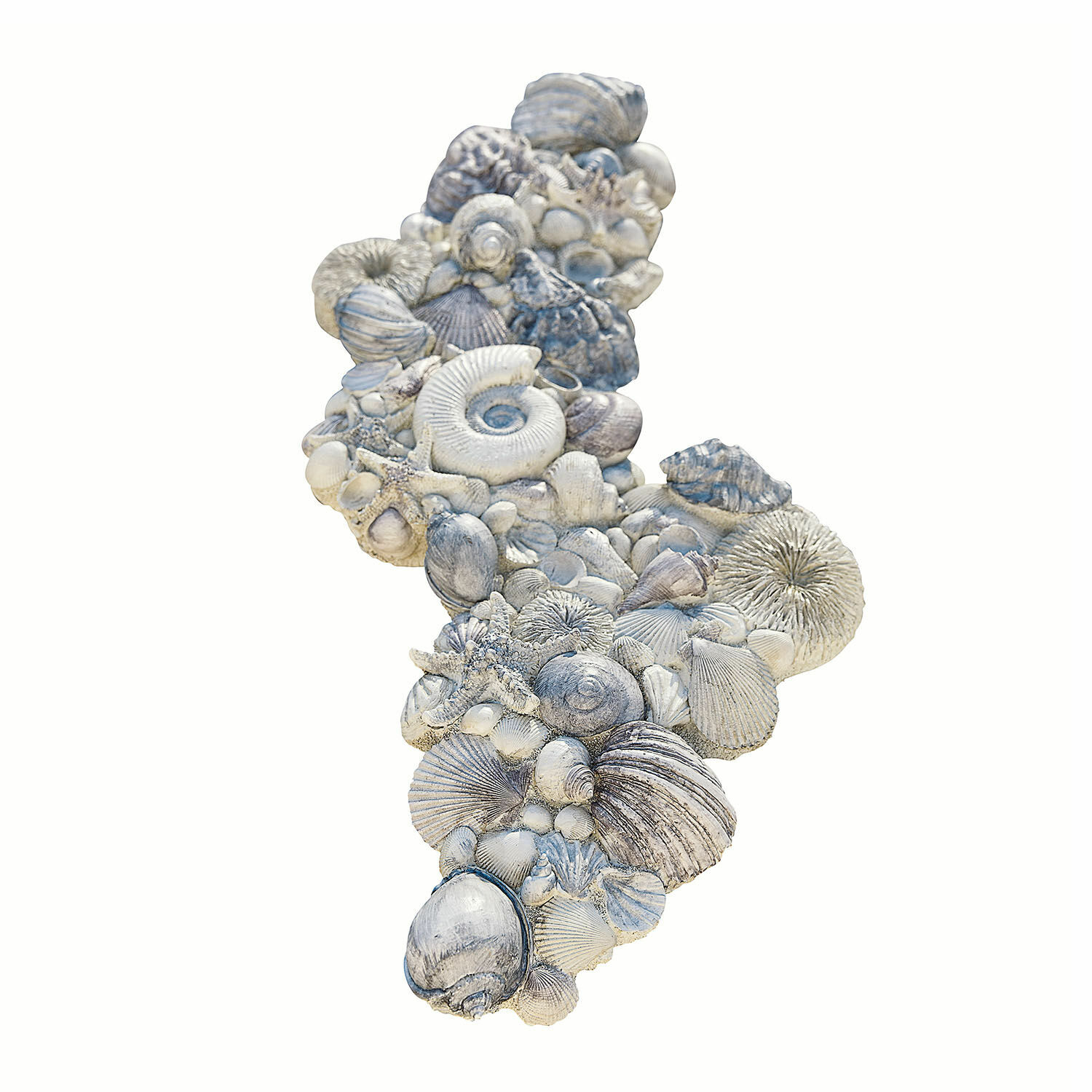 Coquillages décoratifs Potnarvin Décoration murale en coquillages blancs et gris, ornement marin pour intérieur côtier