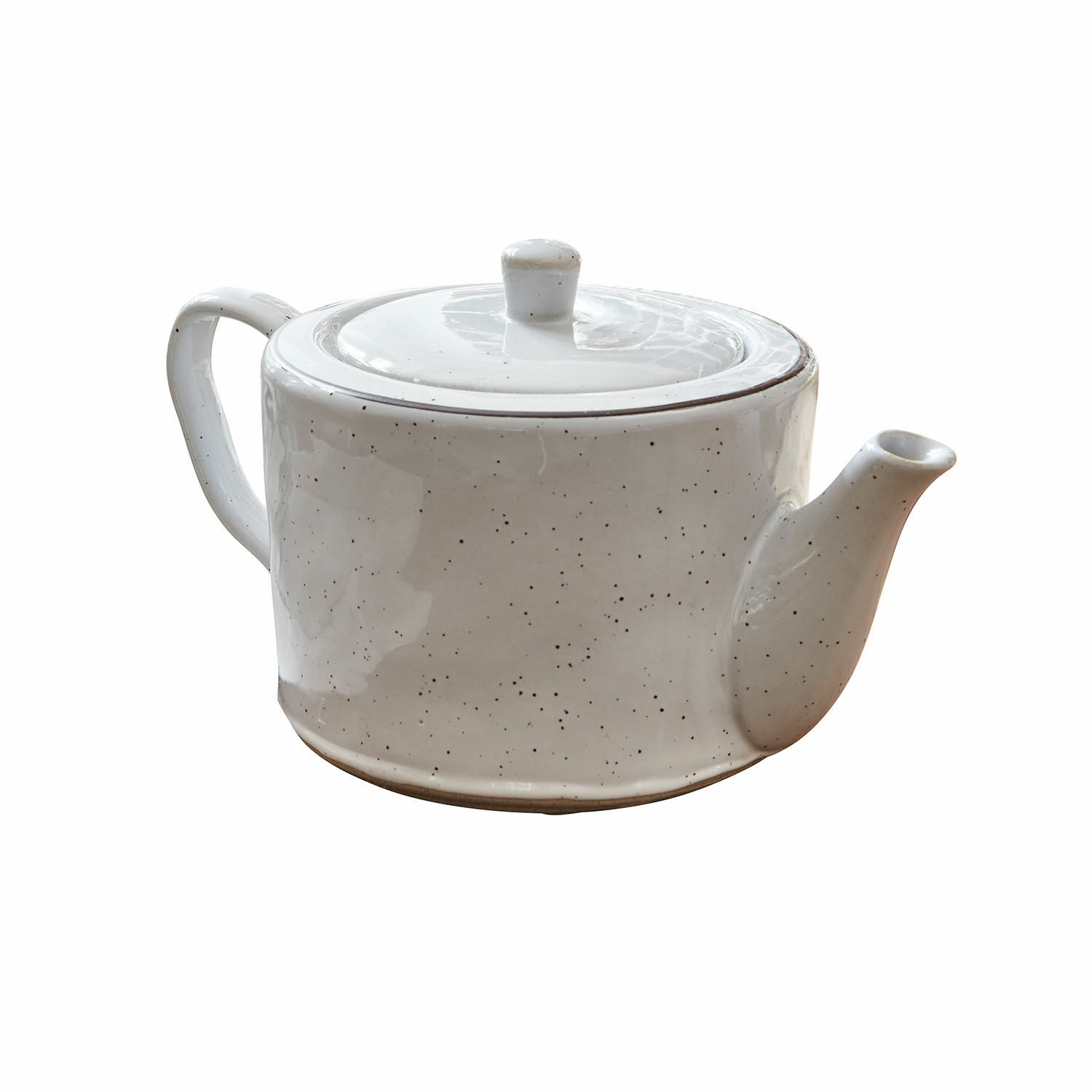 Théière Biarré Théière en céramique blanche avec couvercle et taches noires, design classique pour le thé