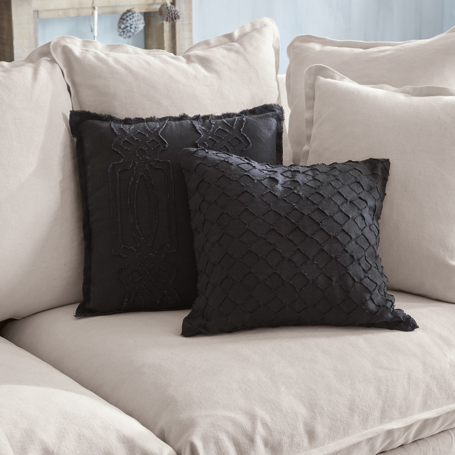 Lot de 2 housses de coussins Kelnor