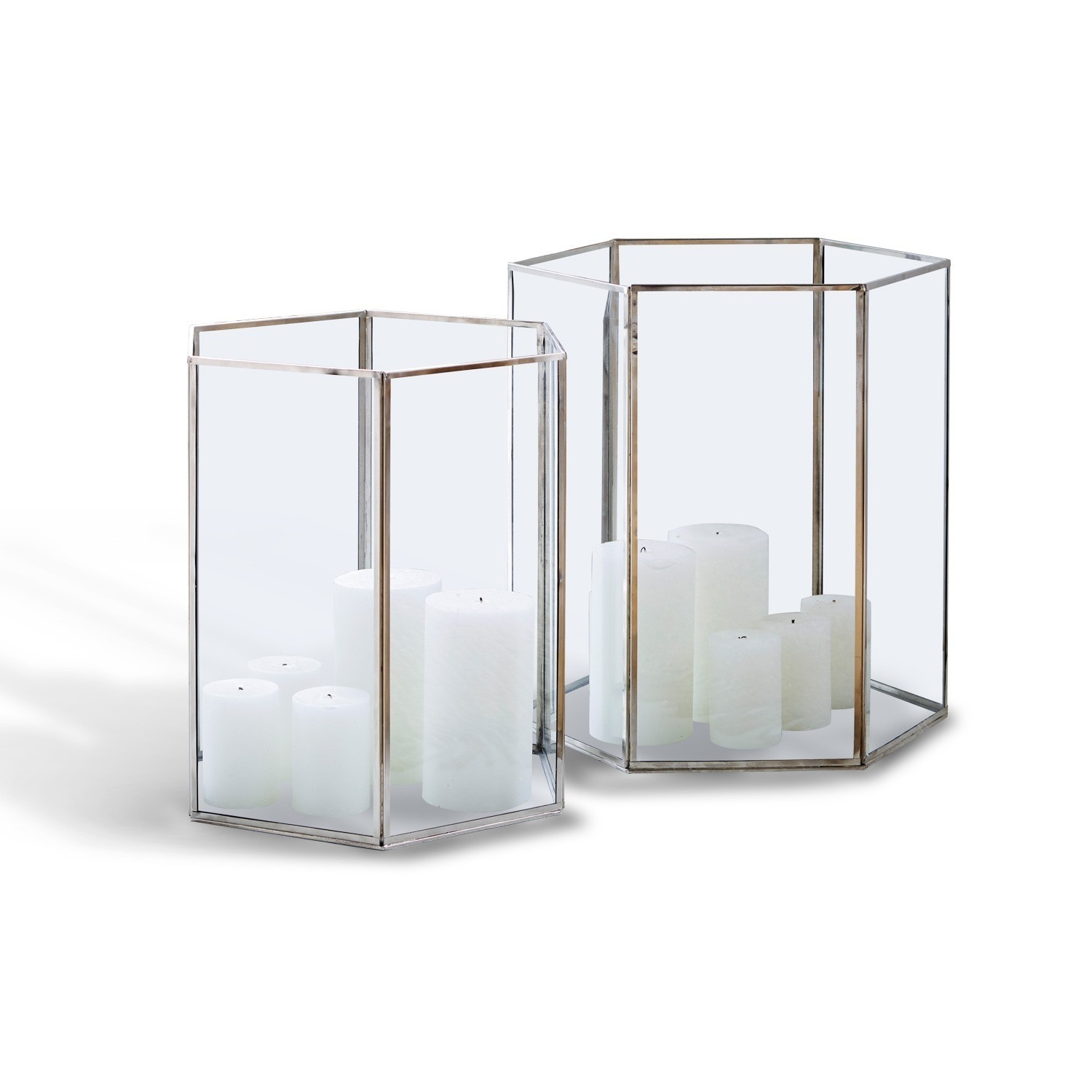 Set de 2 photophores Hexagon