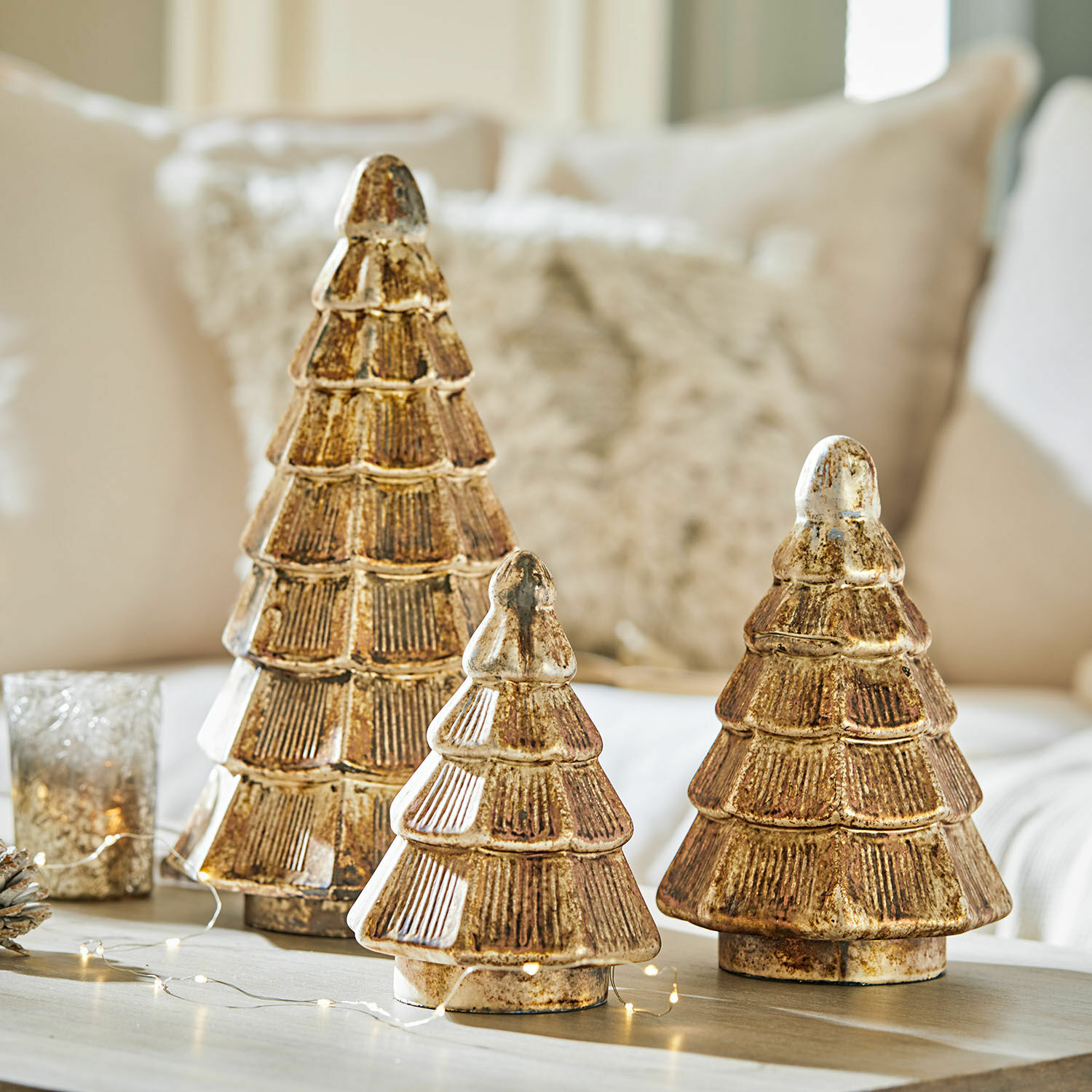 Lot de 3 arbres décoratifs Perla