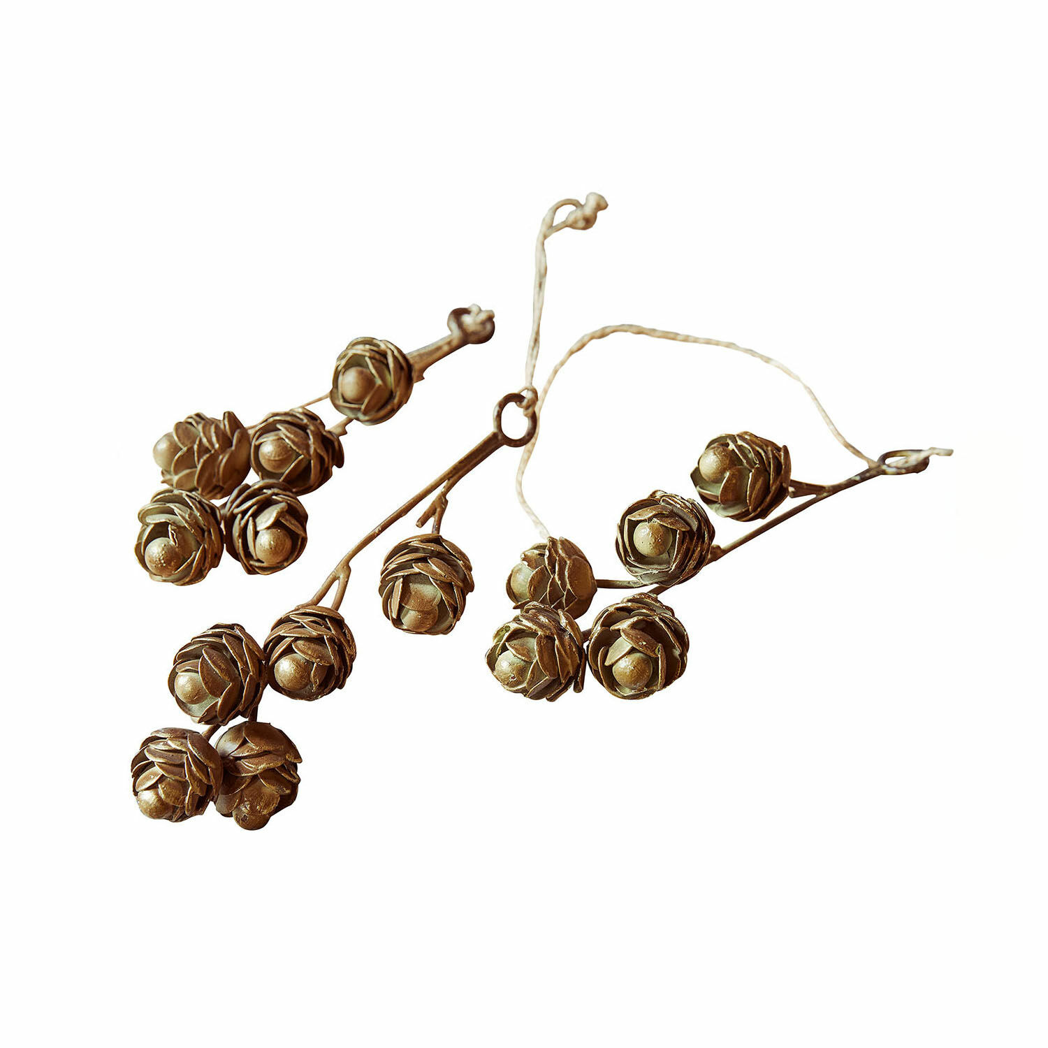 Lot de 3 décorations à suspendre Lazimra Branches décoratives avec pommes de pin brunes sur corde pour décoration intérieure et festive