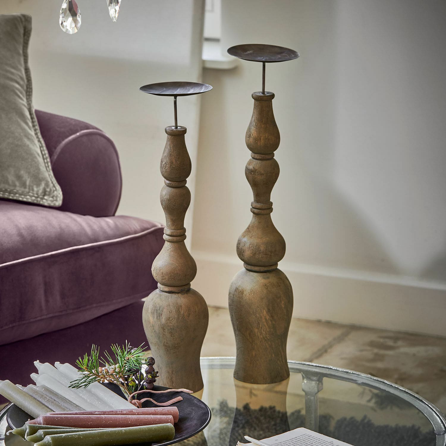 Lot de 2 bougeoirs Fleuries-sur-Marne