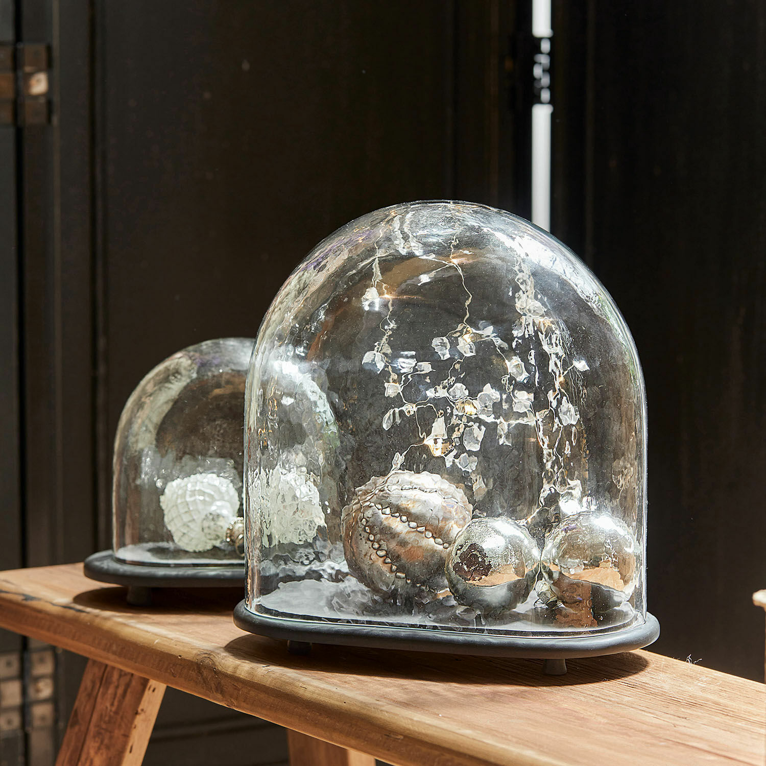 Lot de 2 cloches en verre Ervauville