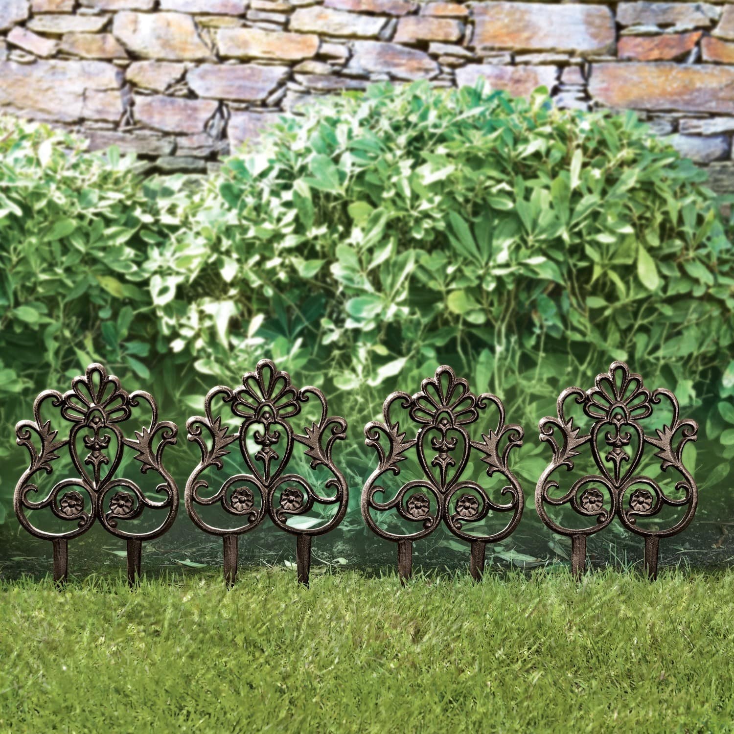 Lot de 4 ornements de jardin Rouet