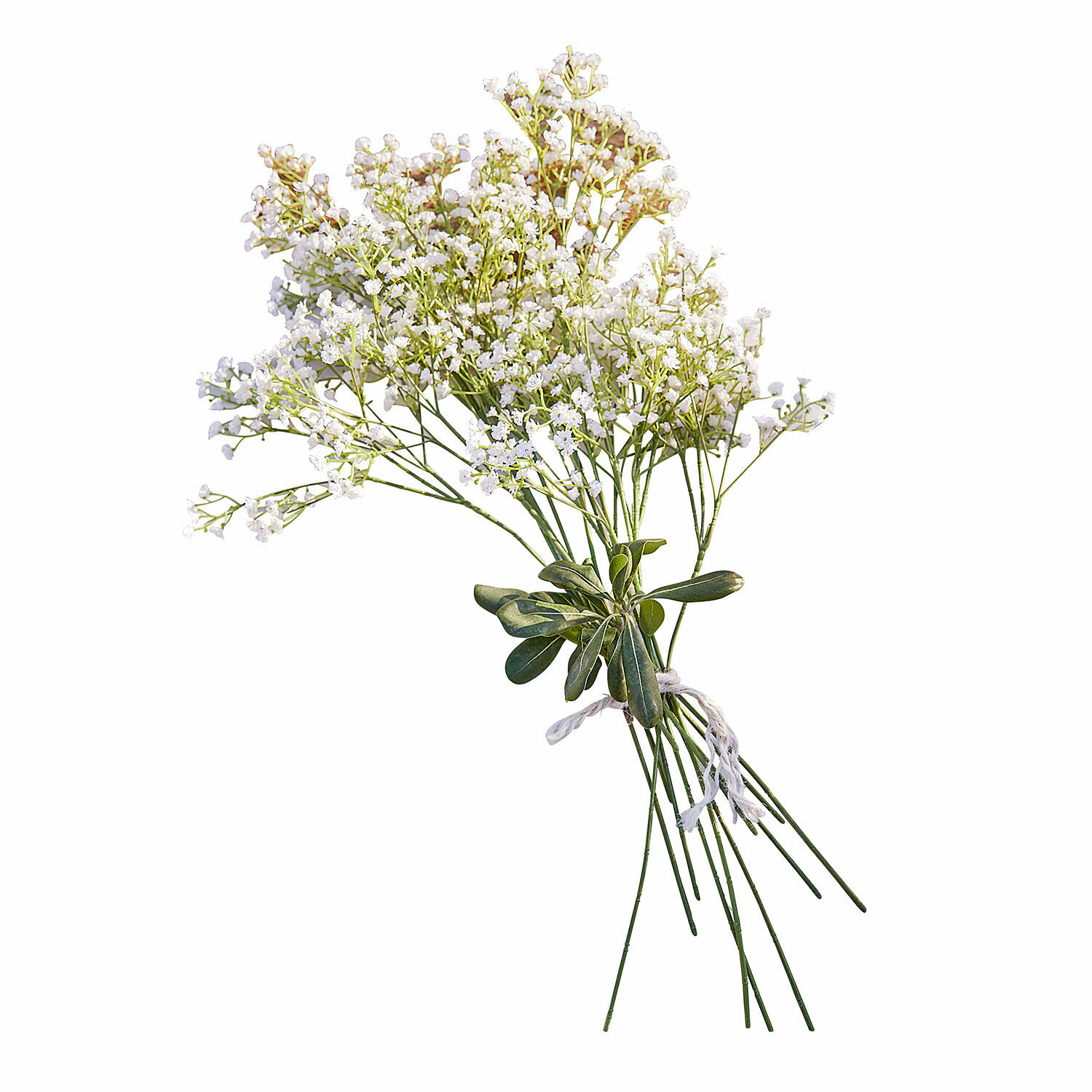 Bouquet décoratif Lorraine Bouquet de fleurs blanches décoratives avec feuilles vertes sur longues tiges pour décoration intérieure
