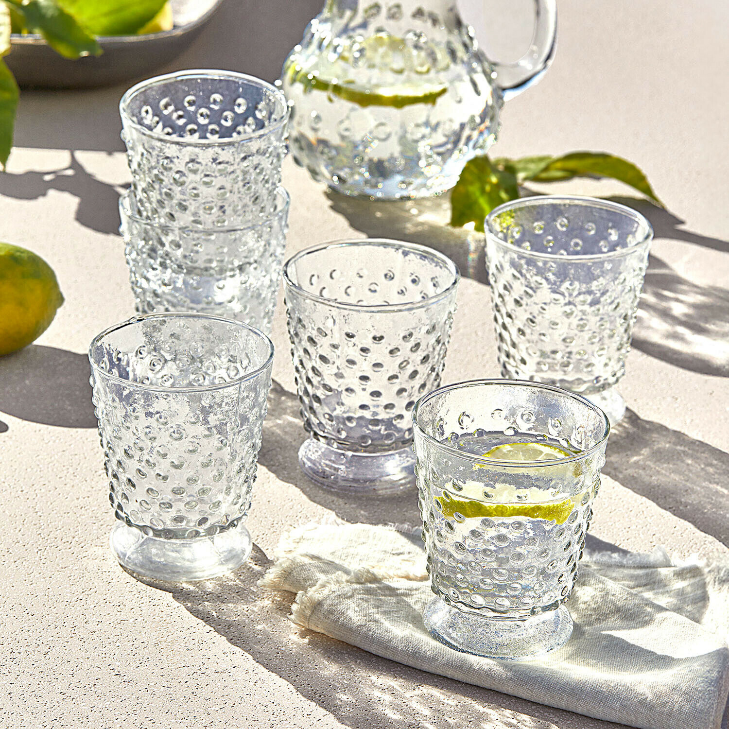 Lot de 6 verres Zaleema Verres en verre transparent à motifs de bulles, parfaits pour boissons rafraîchissantes estivales