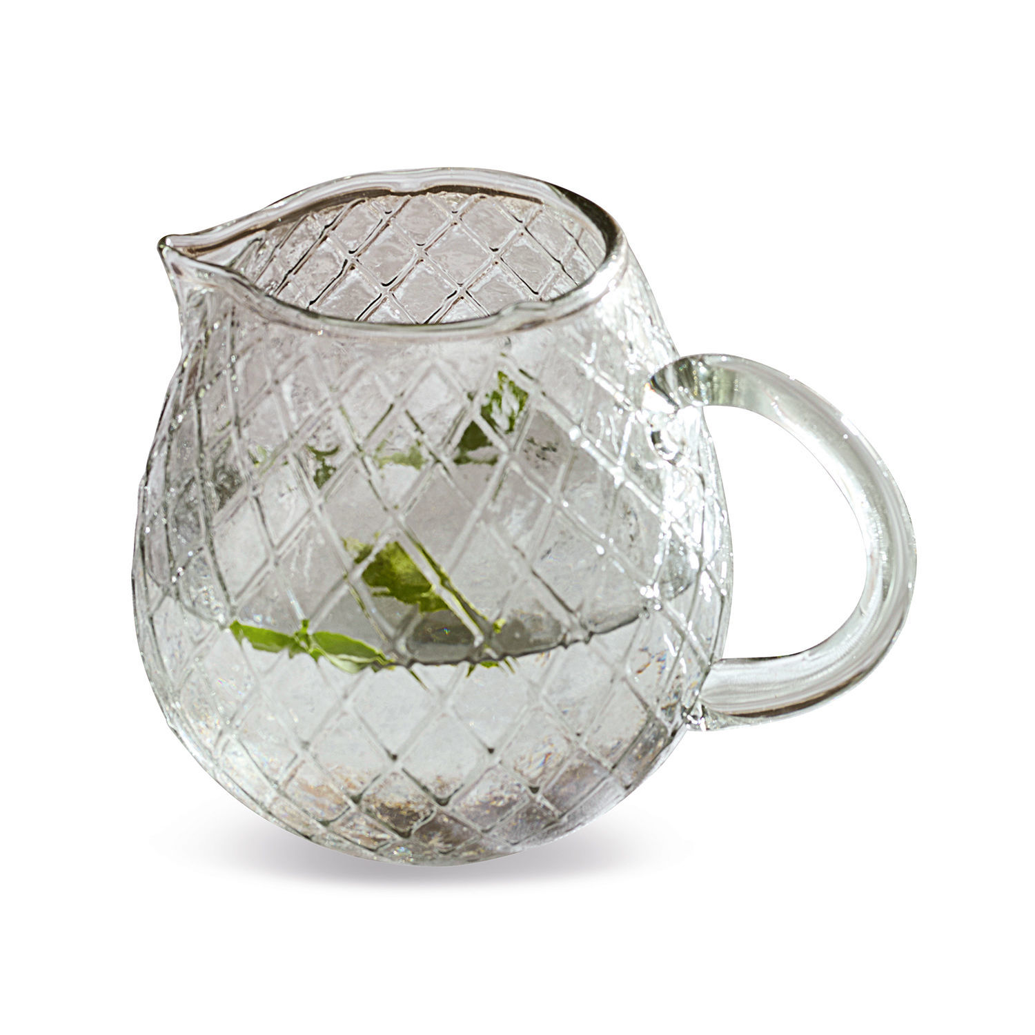 Pichet Corrofin Pichet en verre transparent avec motif losange et anse pour servir des boissons