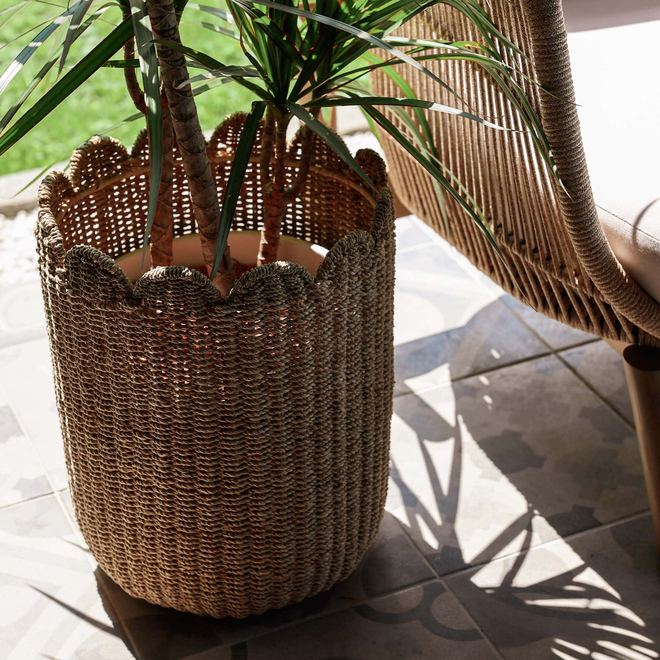 Panier décoratif en osier naturel pour plantes, idéal pour la décoration intérieure et extérieure