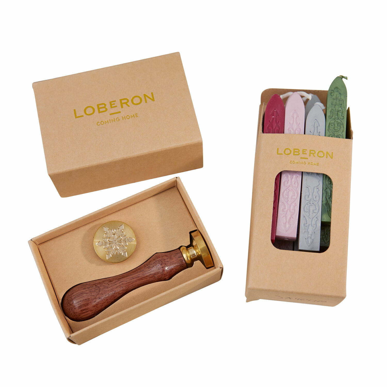 multicolore Ensemble de sceau avec manche en bois et cire colorée pour cachet dans boîte en carton