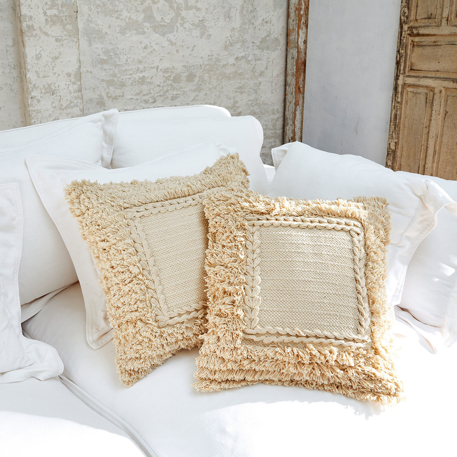 Lot de 2 housses de coussins Plourde