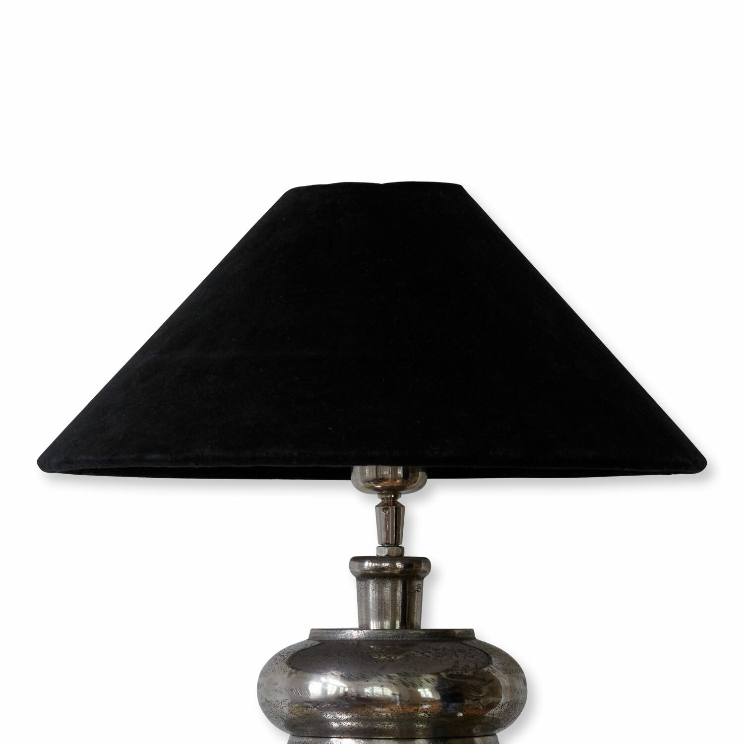 noir velours Abat-jour Emmera en velours noir sur base métallique pour lampe de table