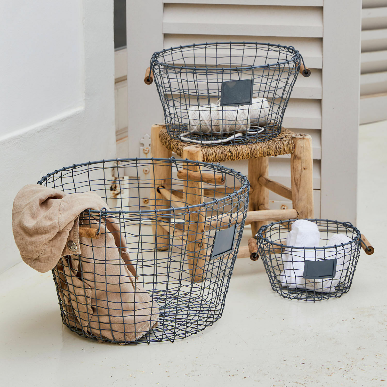 Lot de 3 corbeilles Lizac