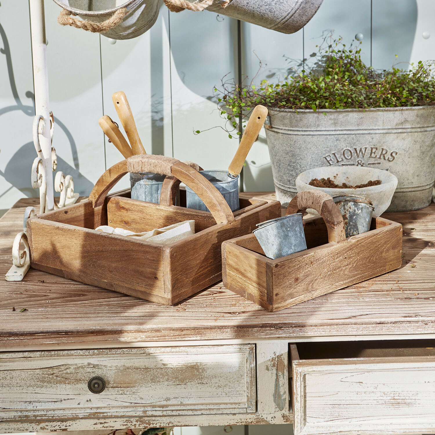 Lot de 3 caisses en bois Nettleby