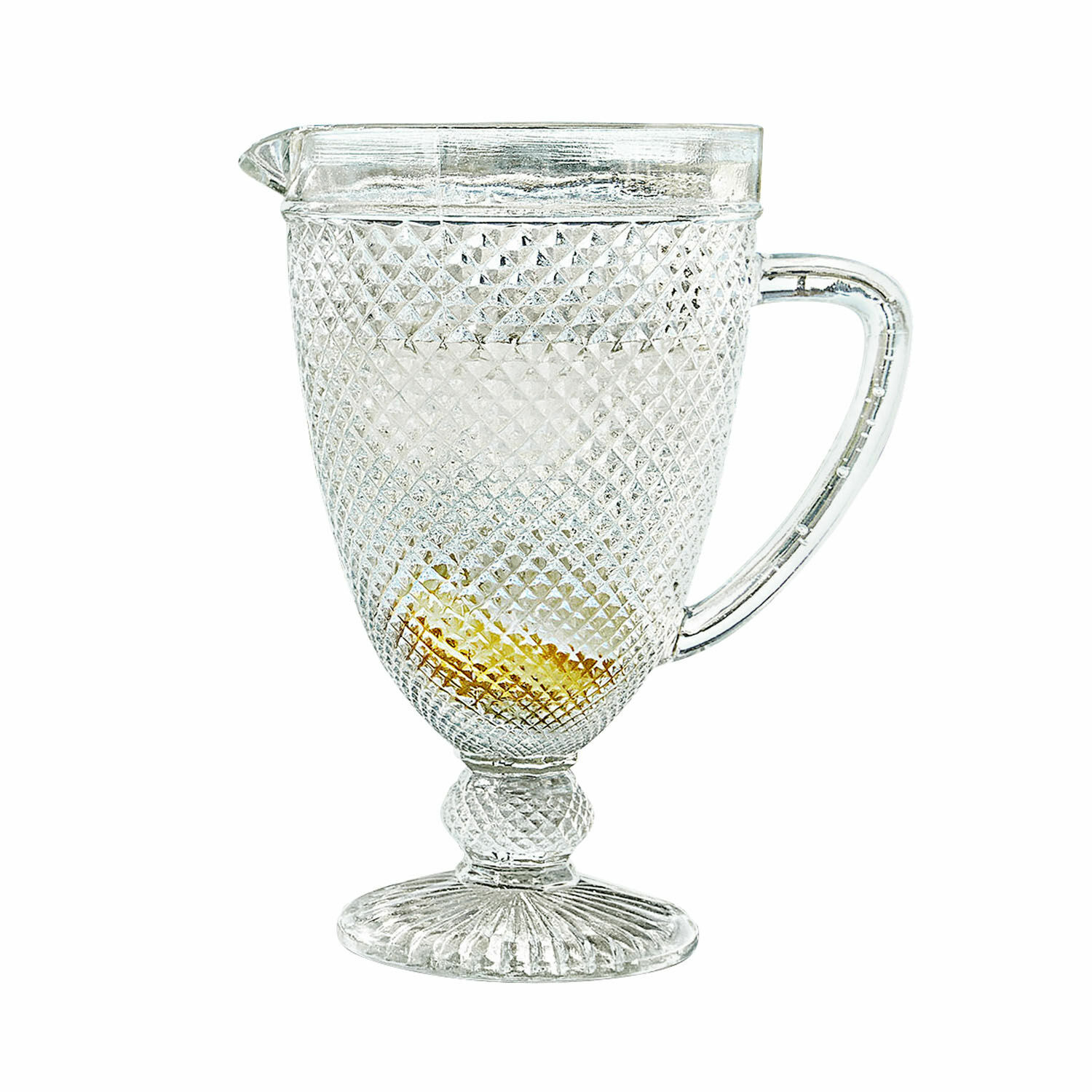 Pichet Santerre Pichet en verre transparent avec motif en relief et anse, parfait pour servir des boissons