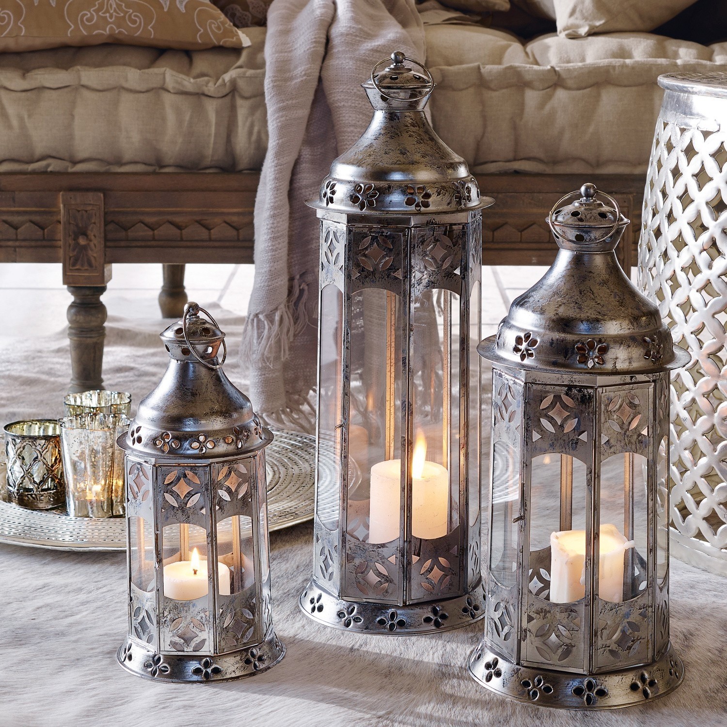 Lot de 3 lanternes Aylin