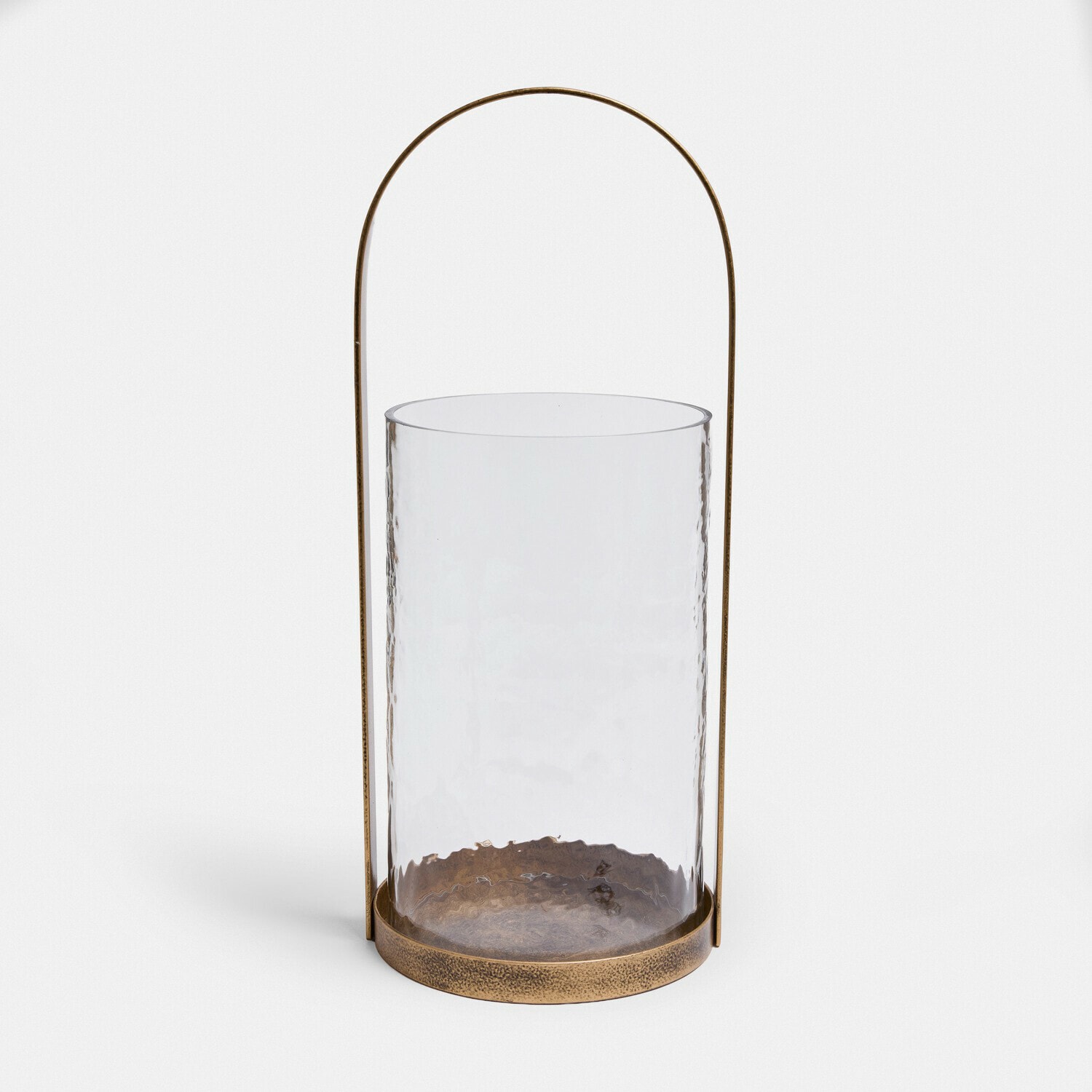 Lanterne en verre transparent avec cadre en métal laiton au style vintage élégant