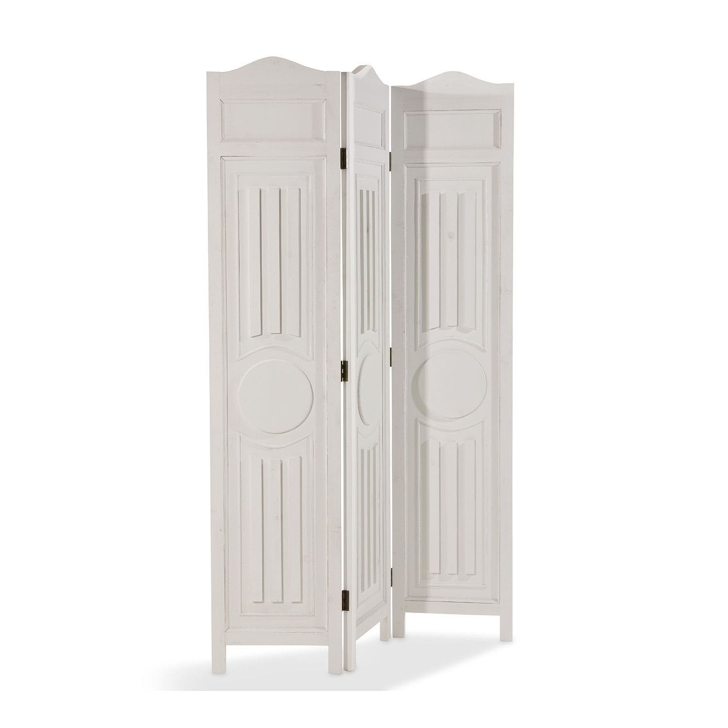 Paravent Perineau Paravent en bois blanc avec panneaux décoratifs, meuble pratique pour aménager l'intérieur
