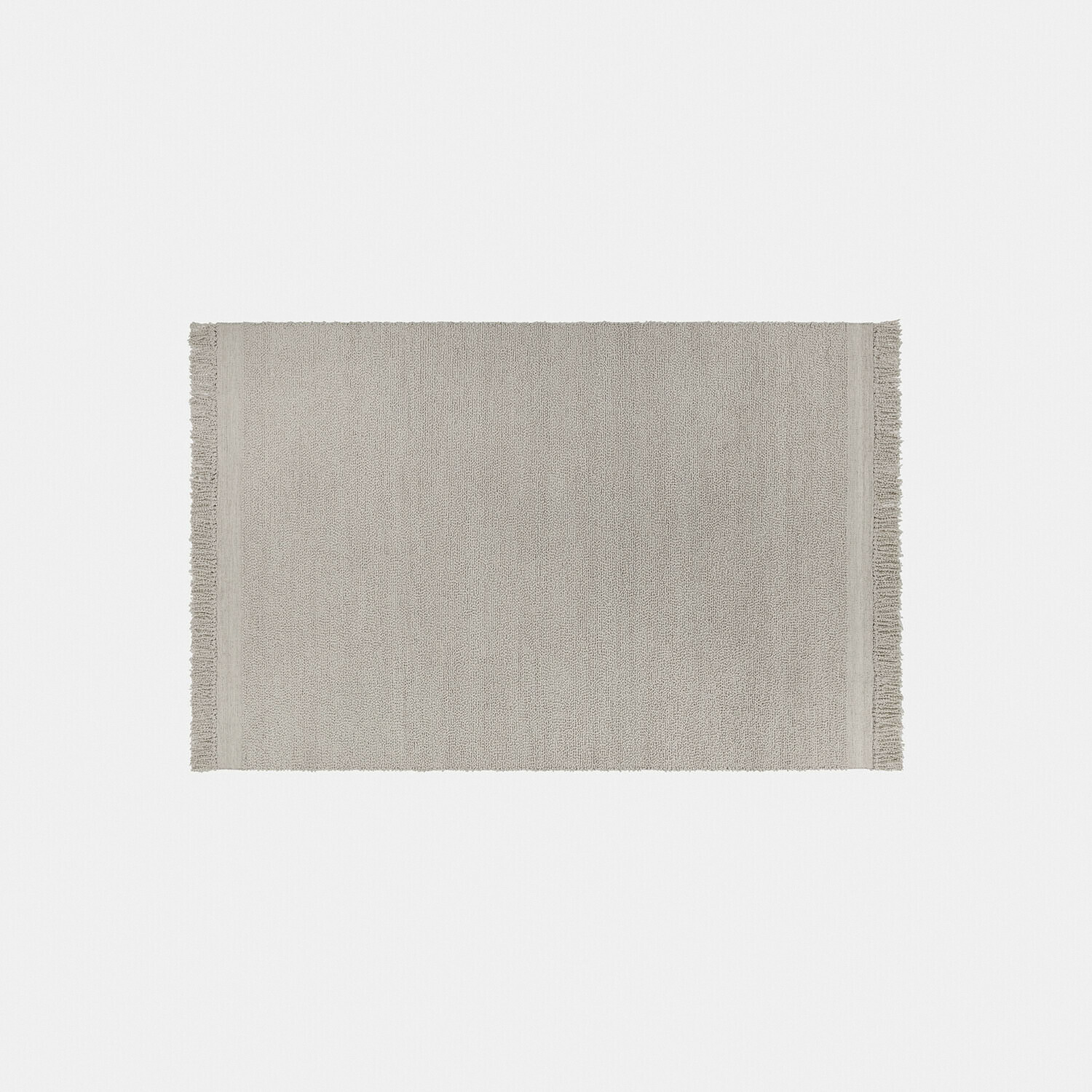 Tapis Linnet Tapis en coton beige avec franges sur les côtés, doux et décoratif pour la maison