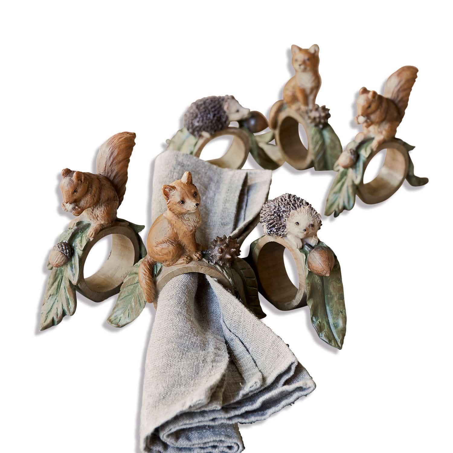 Lot de 6 ronds de serviettes Forest Friends