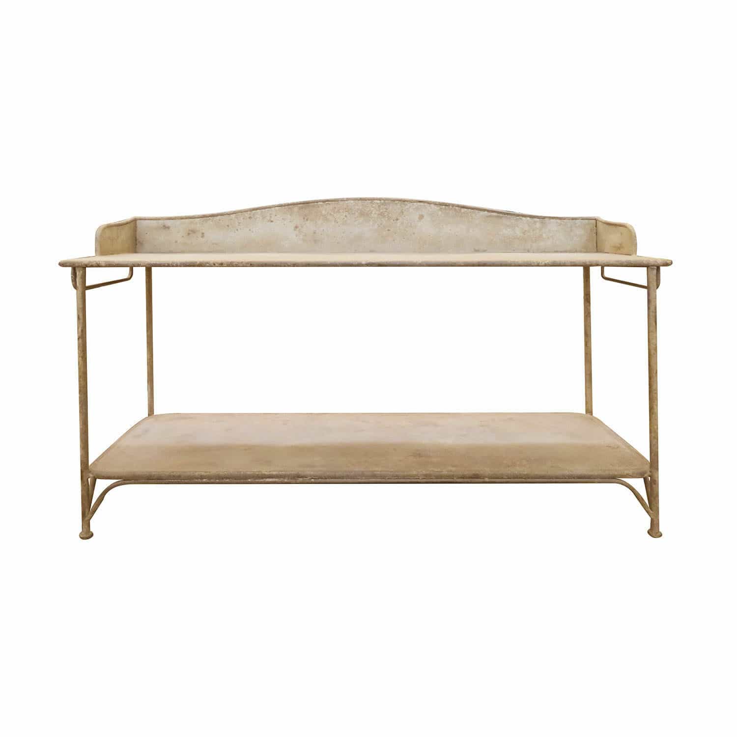 Table de plantation en métal couleur brun antique, meuble de jardin pratique