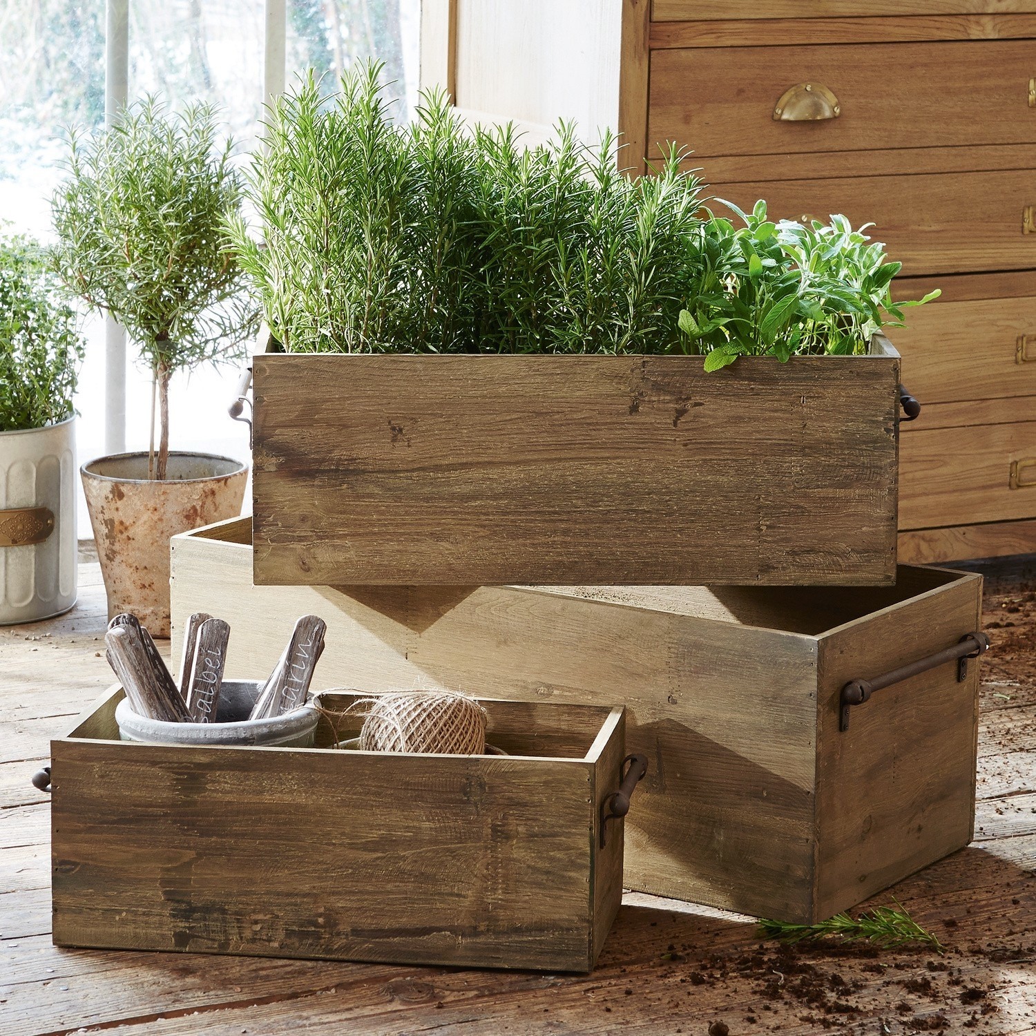 Lot de 3 caisses en bois Mell | LOBERON