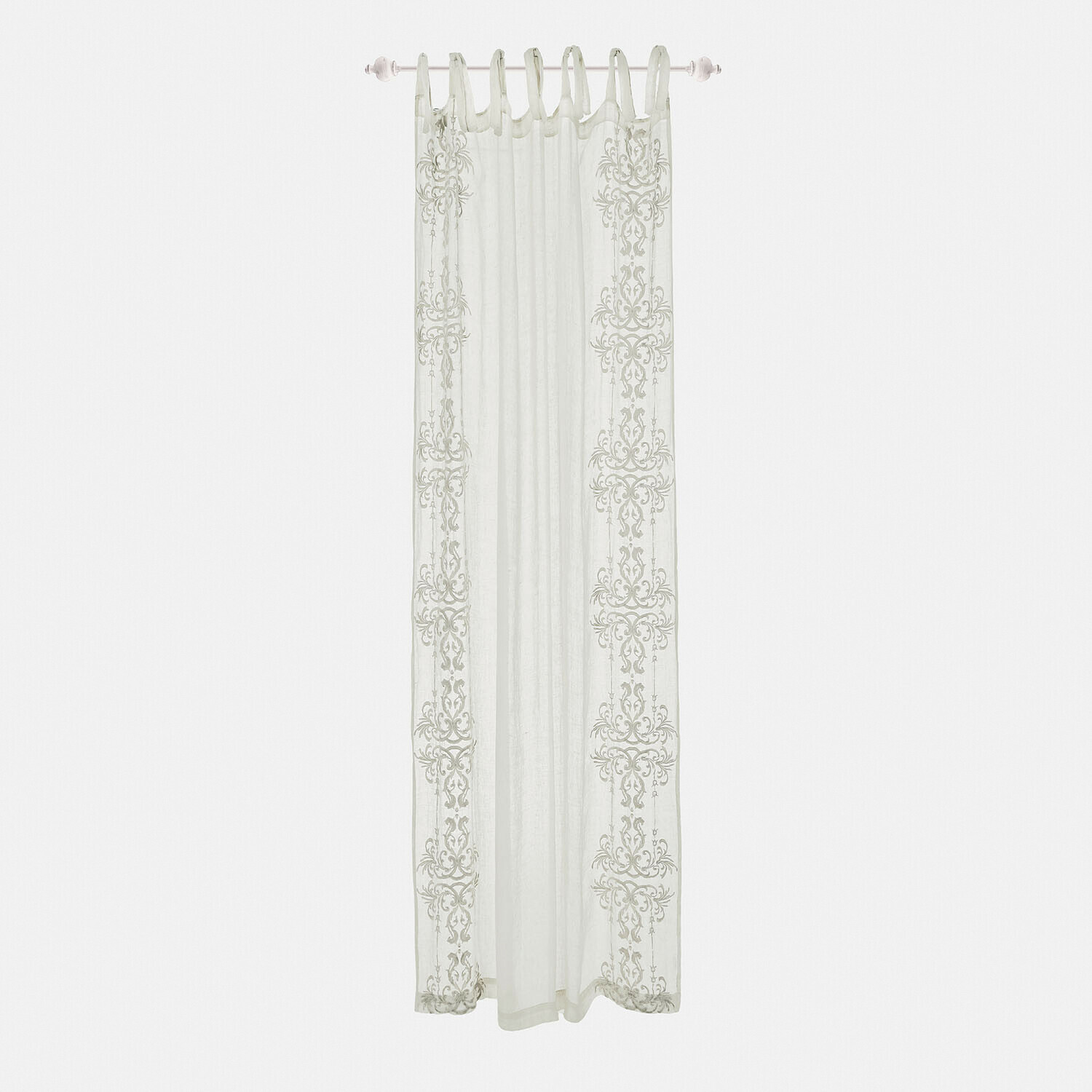 blanc Rideau blanc Damienie avec motif délicat, tissu léger, décoration de fenêtre élégante