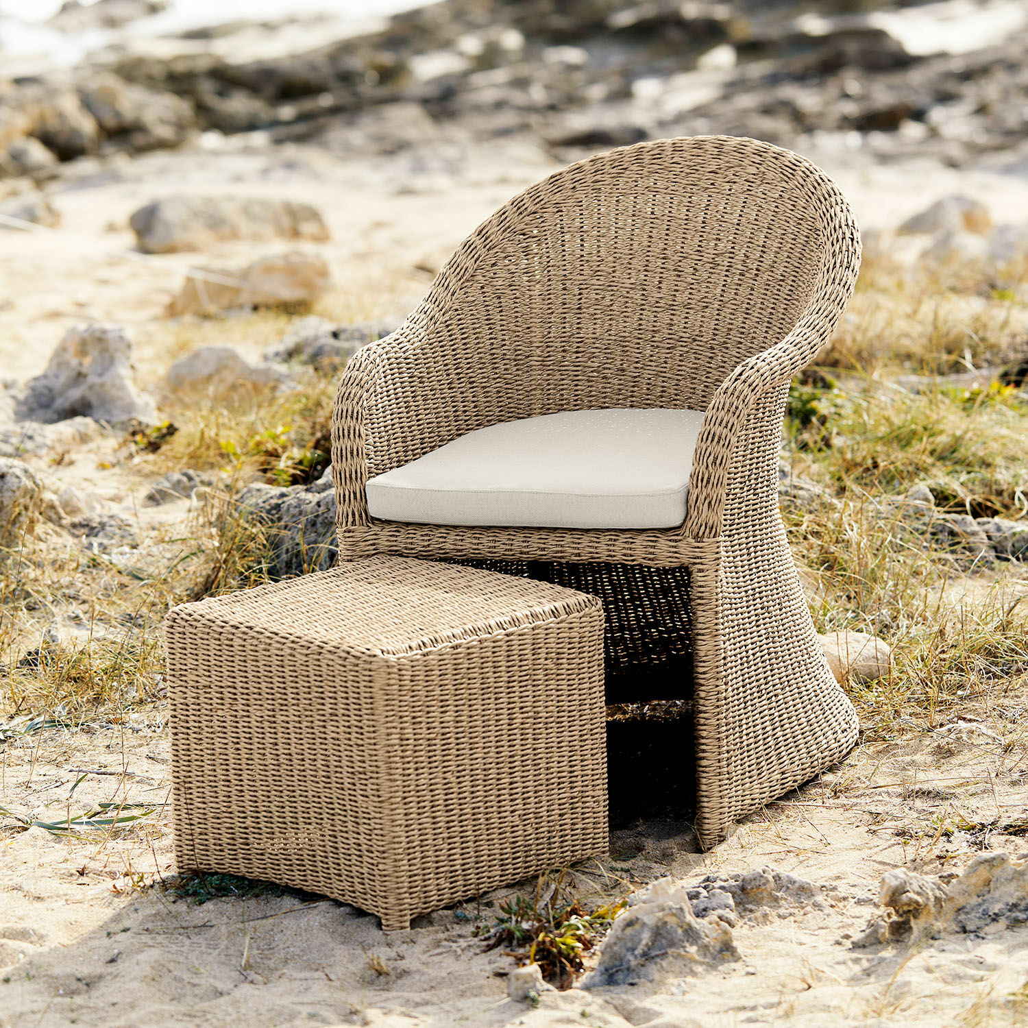 Fauteuil avec tabouret Morienne