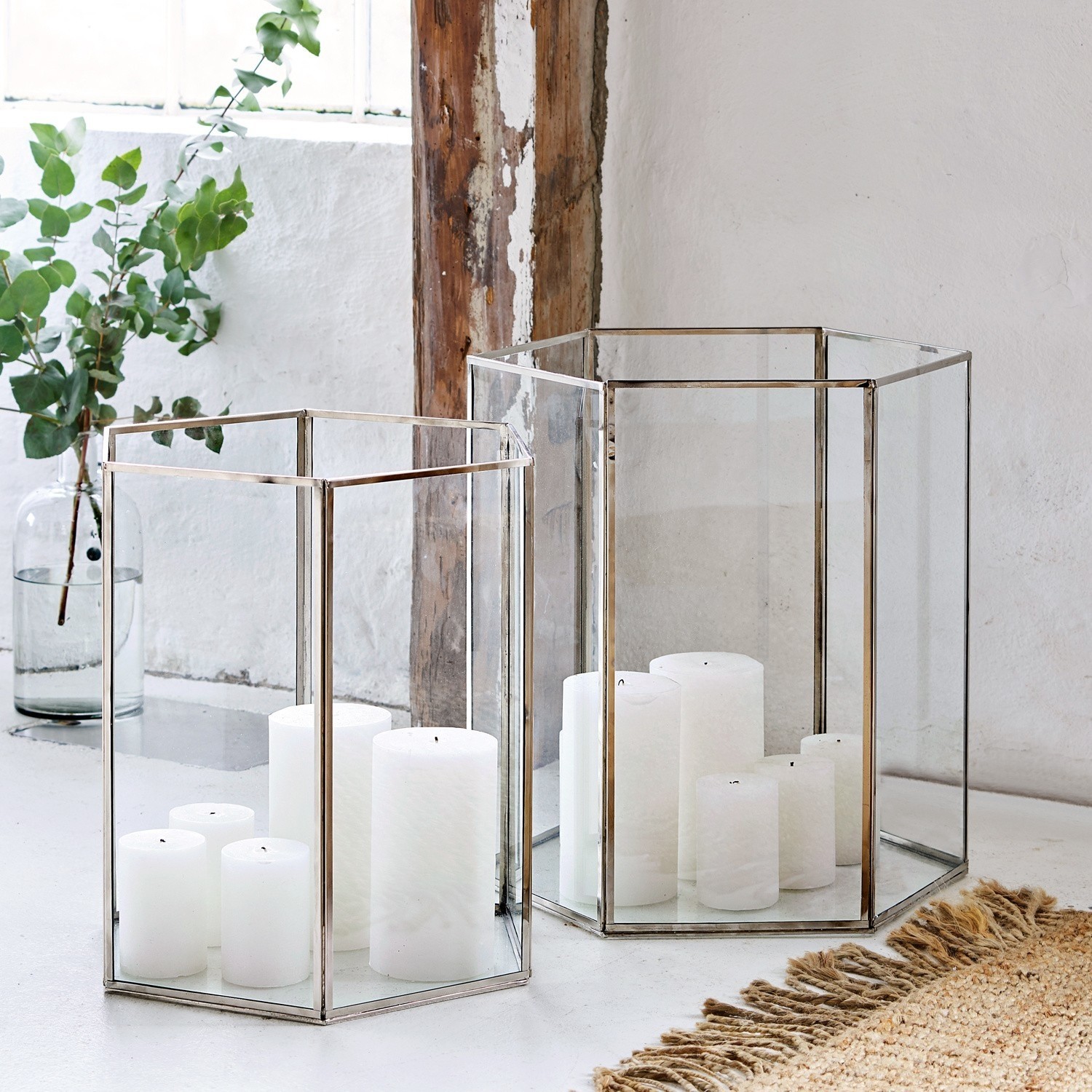 Set de 2 photophores Hexagon