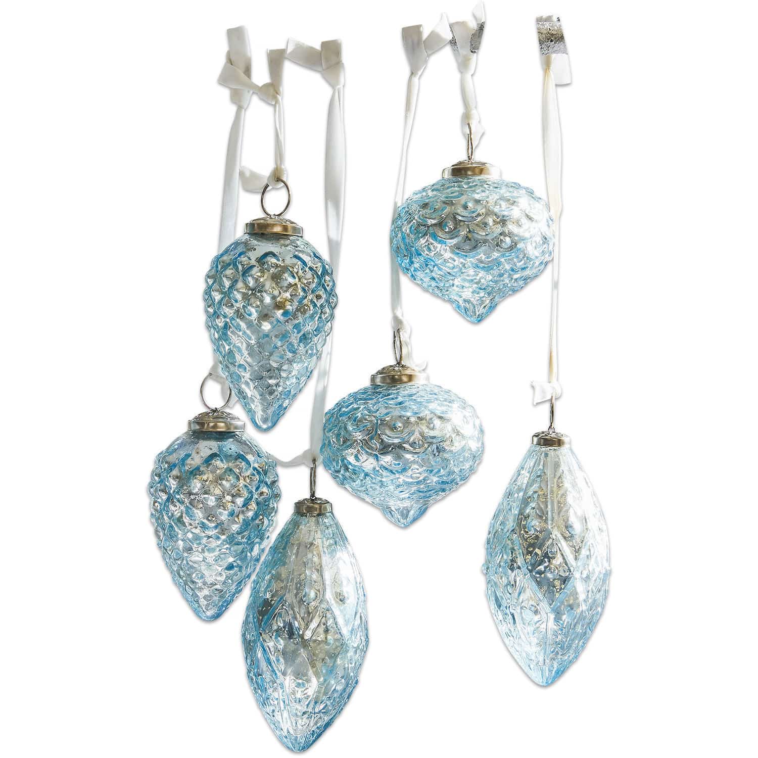 Lot de 6 décorations de Noël Blue