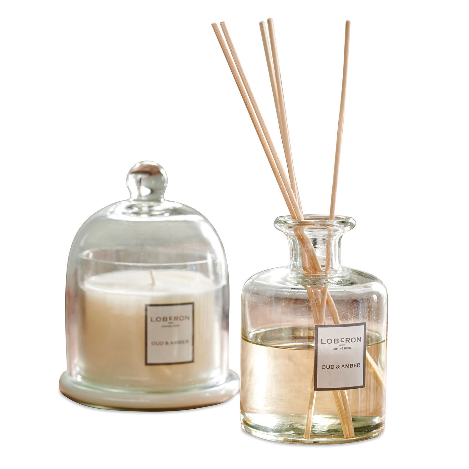 Coffret de senteurs Vanis Ensemble bougie et diffuseur parfumé Oud & Amber en verre transparent pour la maison