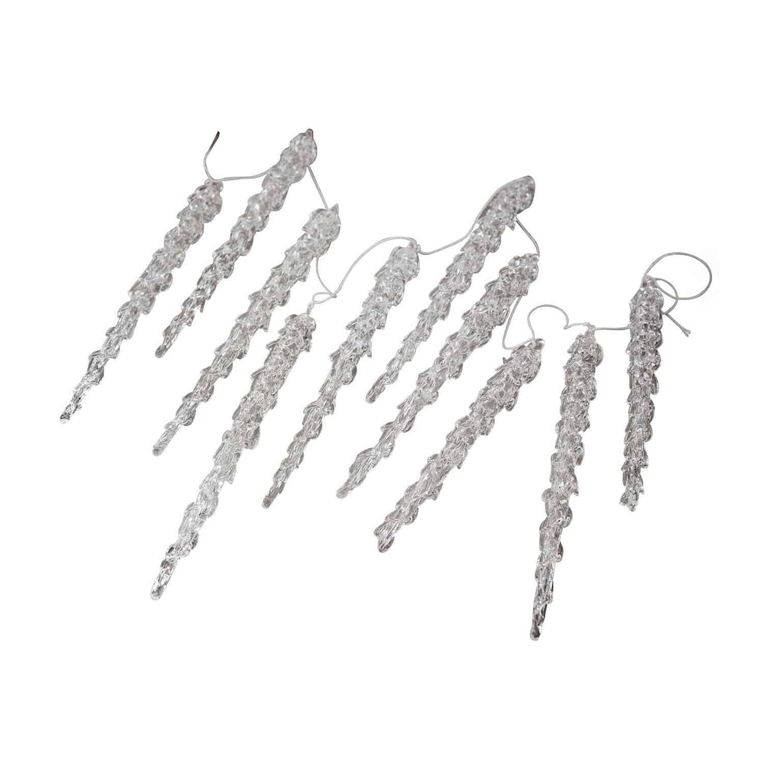 Guirlande Zalitha Guirlande de glaçons en verre transparent pour décoration lumineuse festive et ambiance hivernale