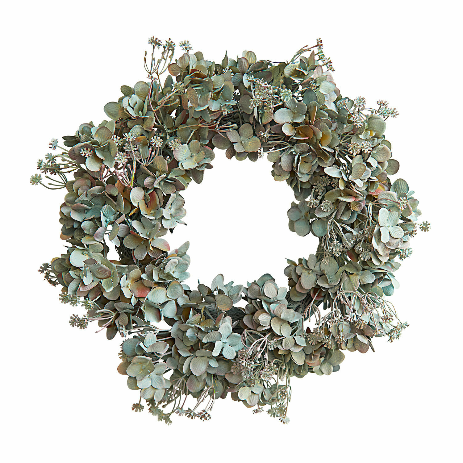 Couronne Amarente Couronne décorative en feuilles vertes et fleurs aux tons naturels pour la maison