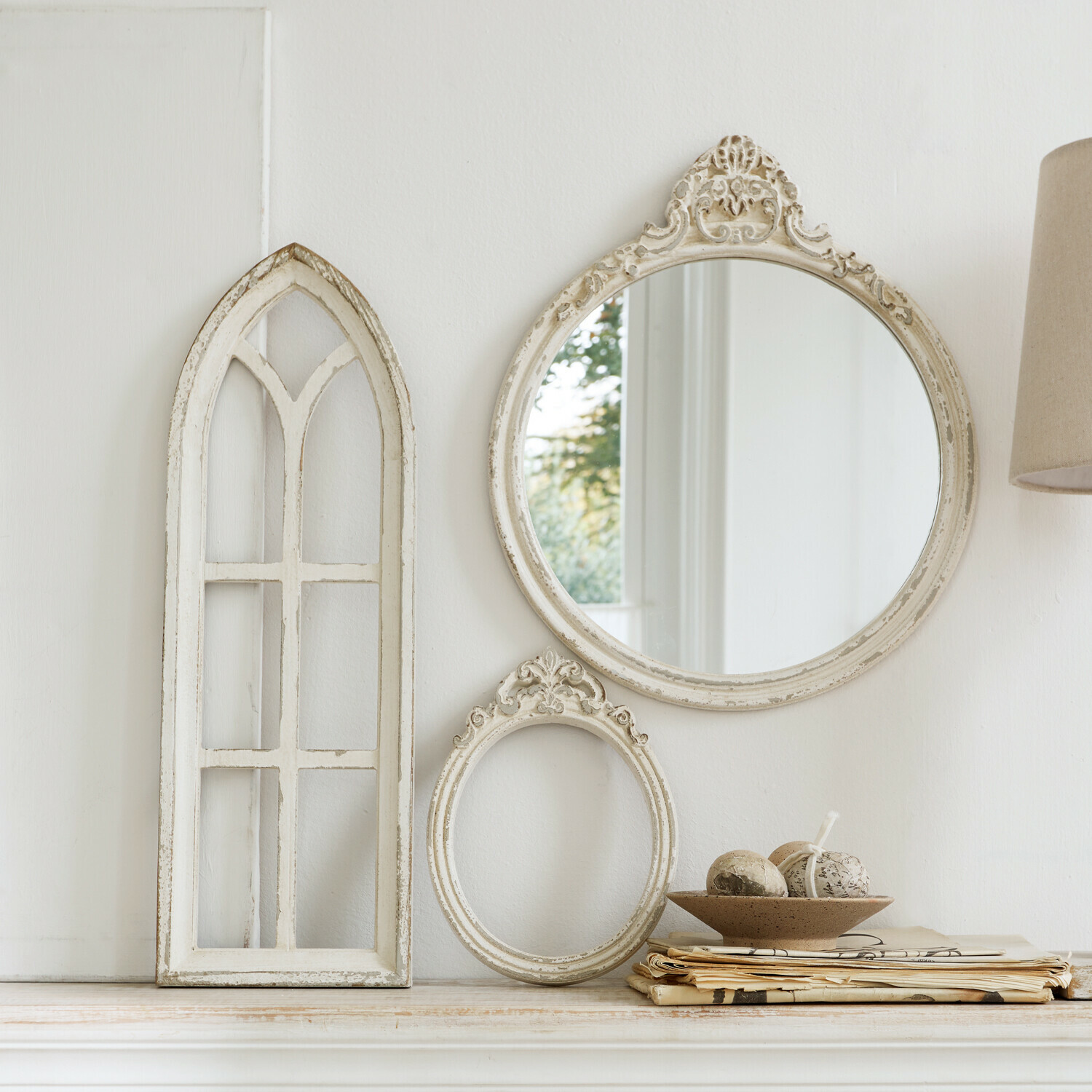 Miroir avec fenêtres décoratives, 3 pièces Morilev