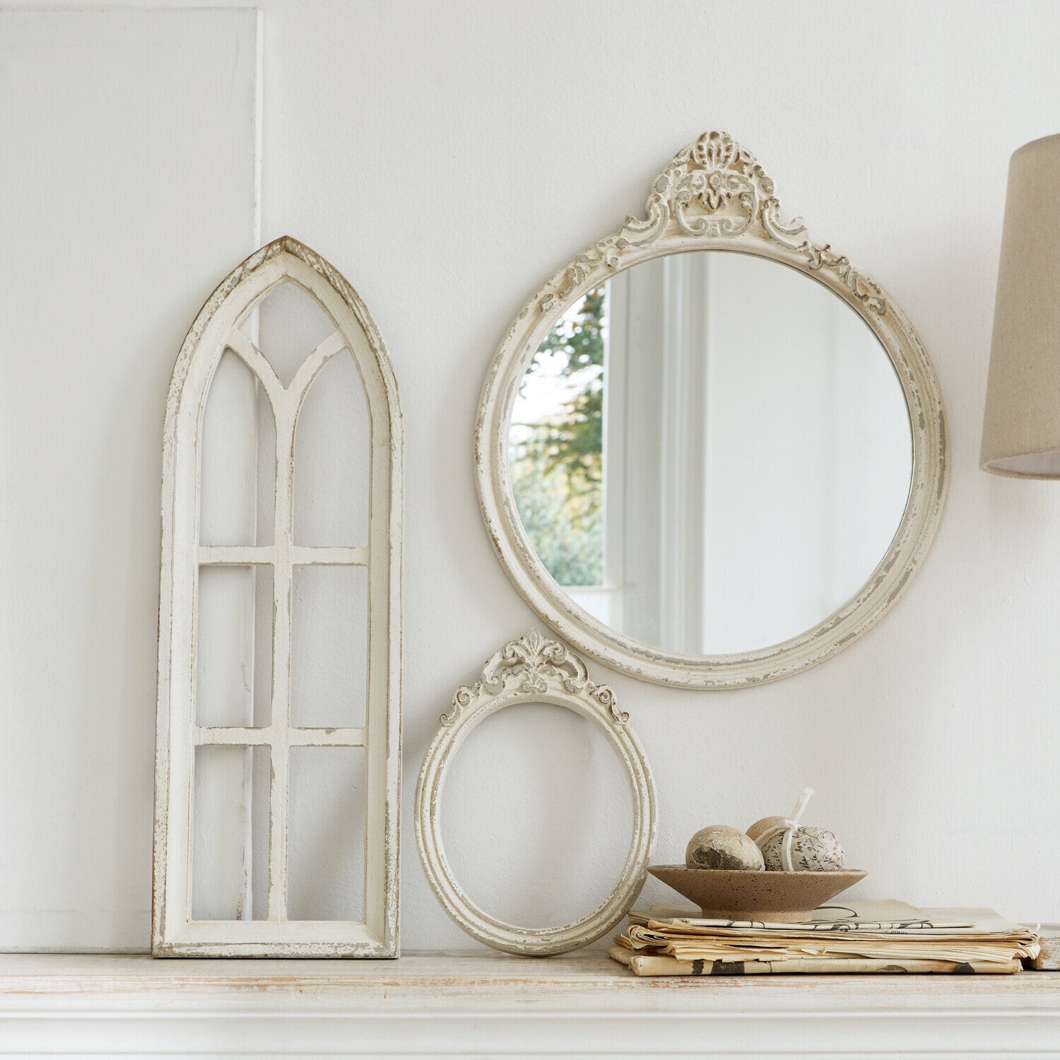 Miroir avec fenêtres décoratives, 3 pièces Morilev