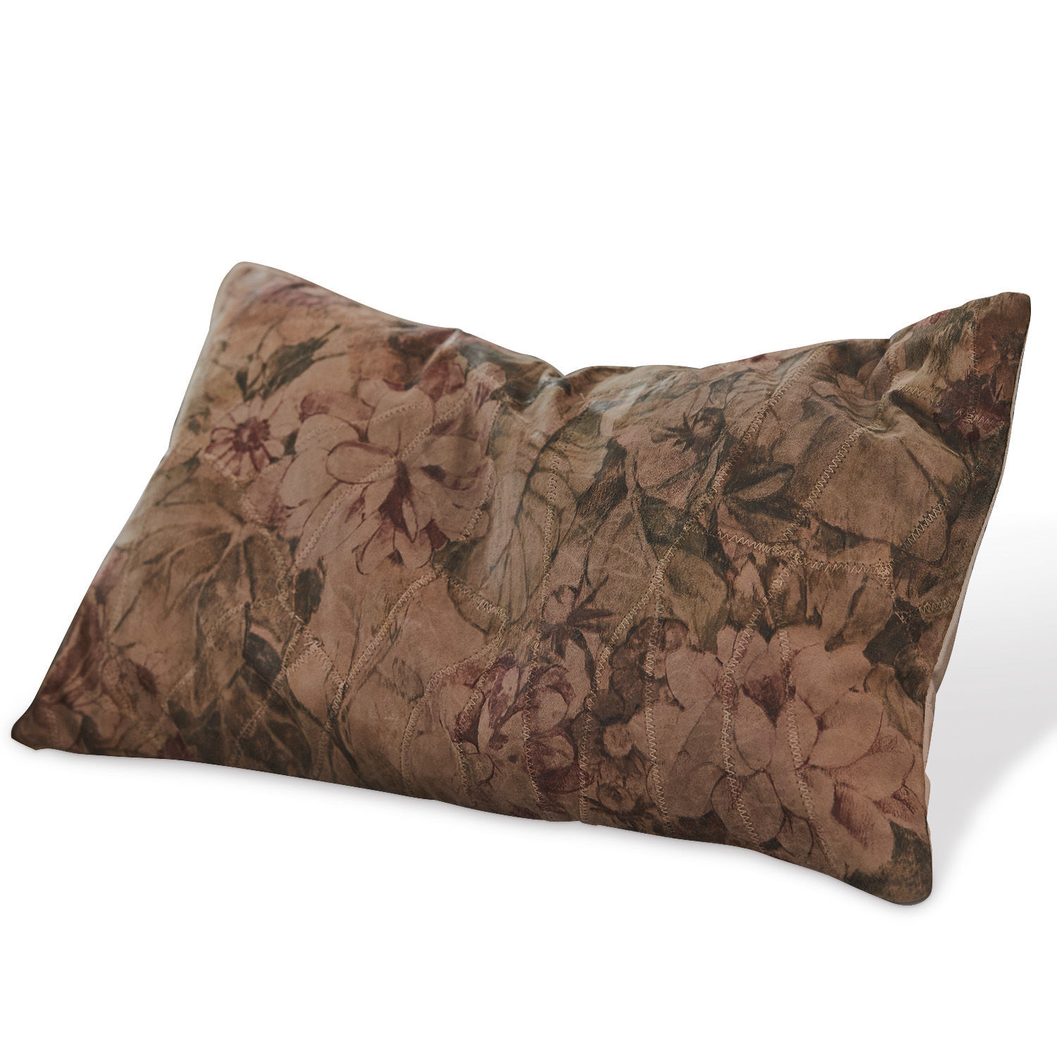 Coussin Le Puy Coussin rectangulaire en tissu marron à motif floral pour décoration intérieure confortable