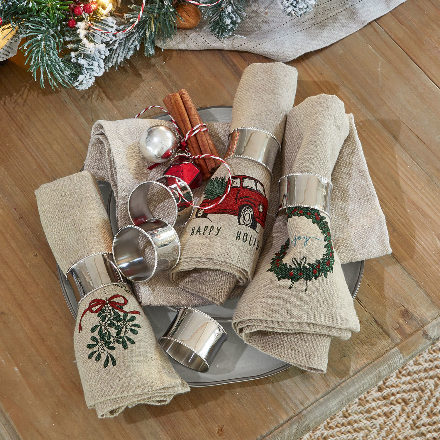 Lot de 6 ronds de serviettes Glannor