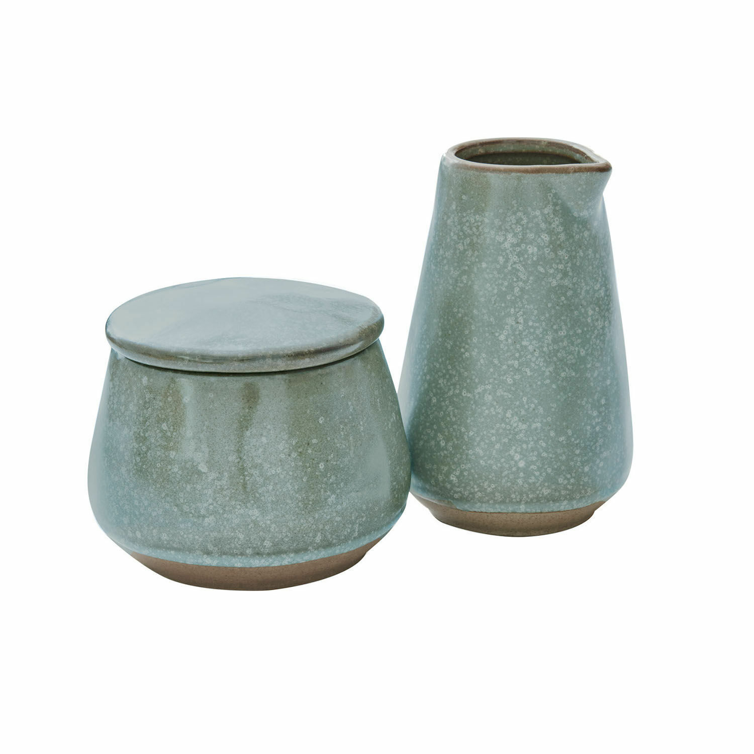 turquoise/marron Sucrier et pot à lait en céramique turquoise avec base marron, accessoires de cuisine pour café et thé