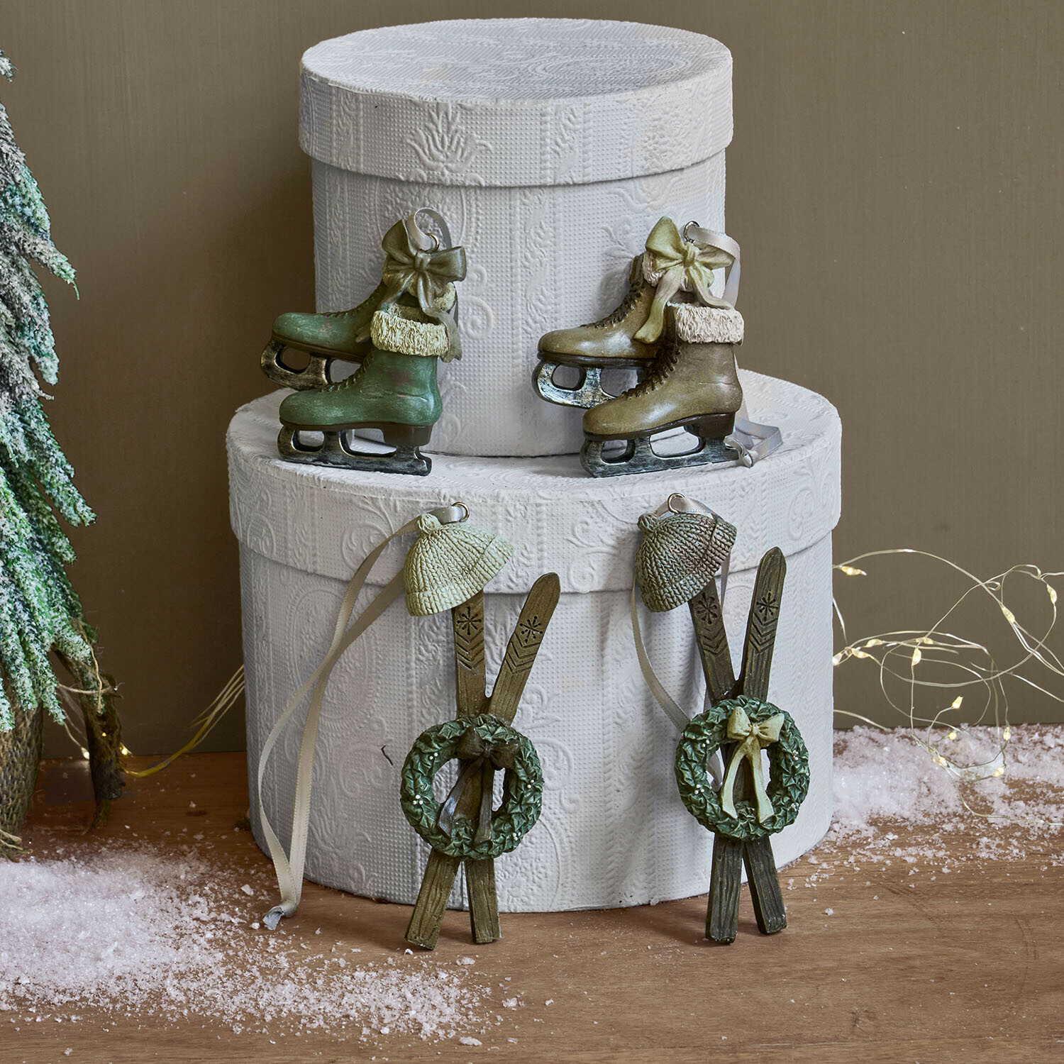 Lot de 4 décorations à suspendre Papeta