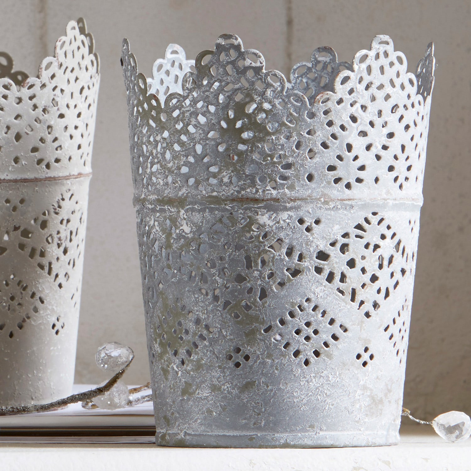 Lot de 2 photophores Crown